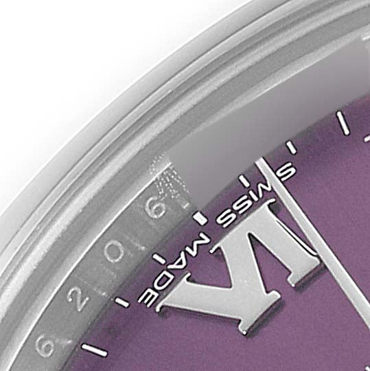 Rolex Oyster Perpetual Midsize Red Grape Dial Ladies Watch 177200