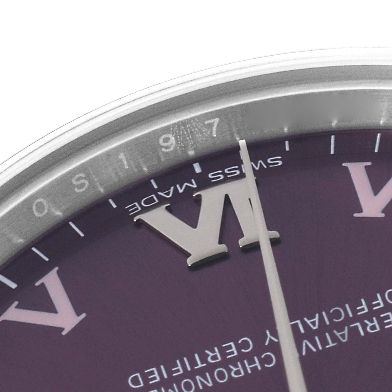 Rolex Oyster Perpetual Midsize Red Grape Dial Ladies Watch 177200 Box Card