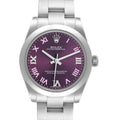 Rolex Oyster Perpetual Midsize Red Grape Dial Ladies Watch 177200 Unworn
