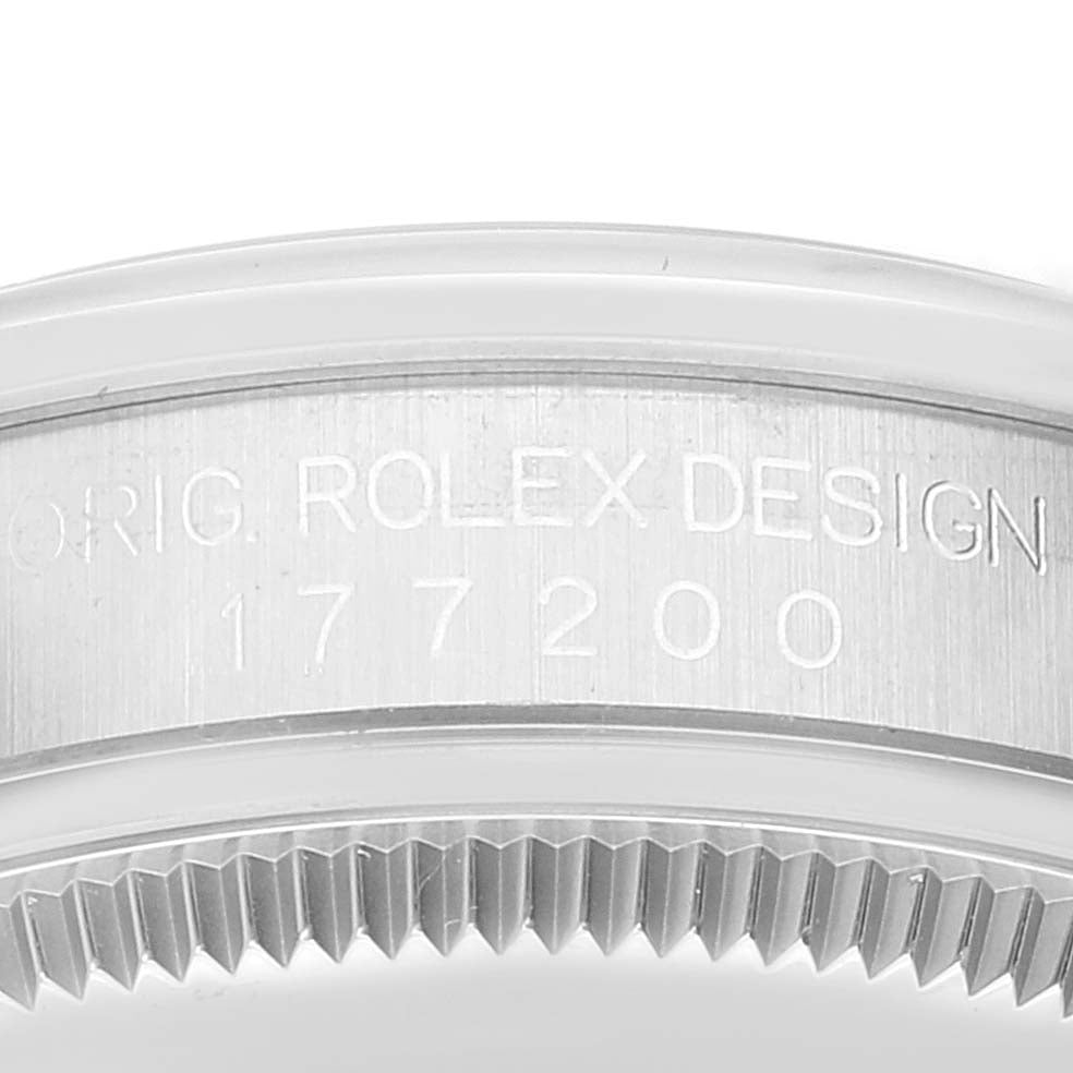 Rolex Oyster Perpetual Midsize Red Grape Silver Ladies Watch 177200 Box Card