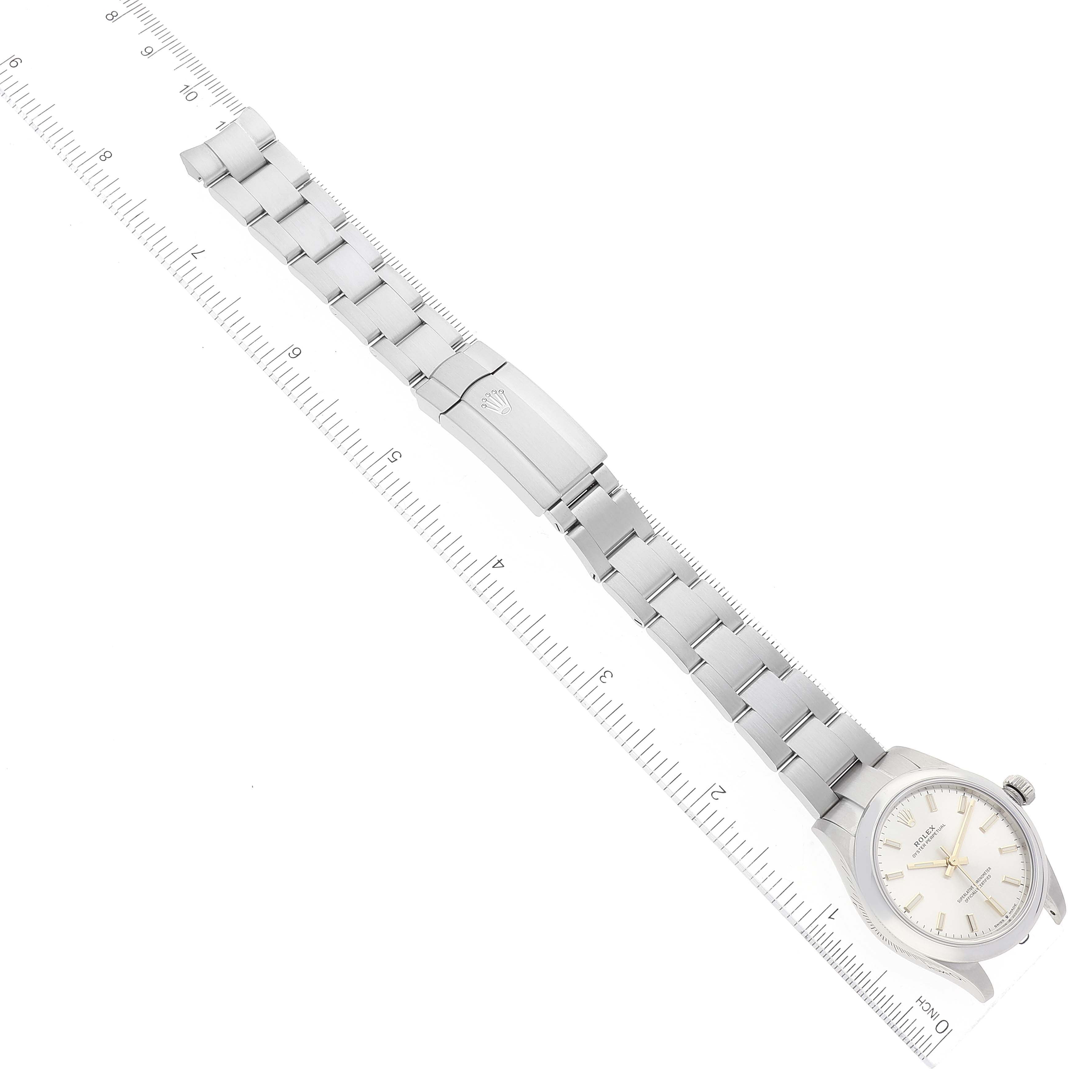 Rolex Oyster Perpetual Midsize Silver Dial Steel Ladies Watch 277200 Box Card