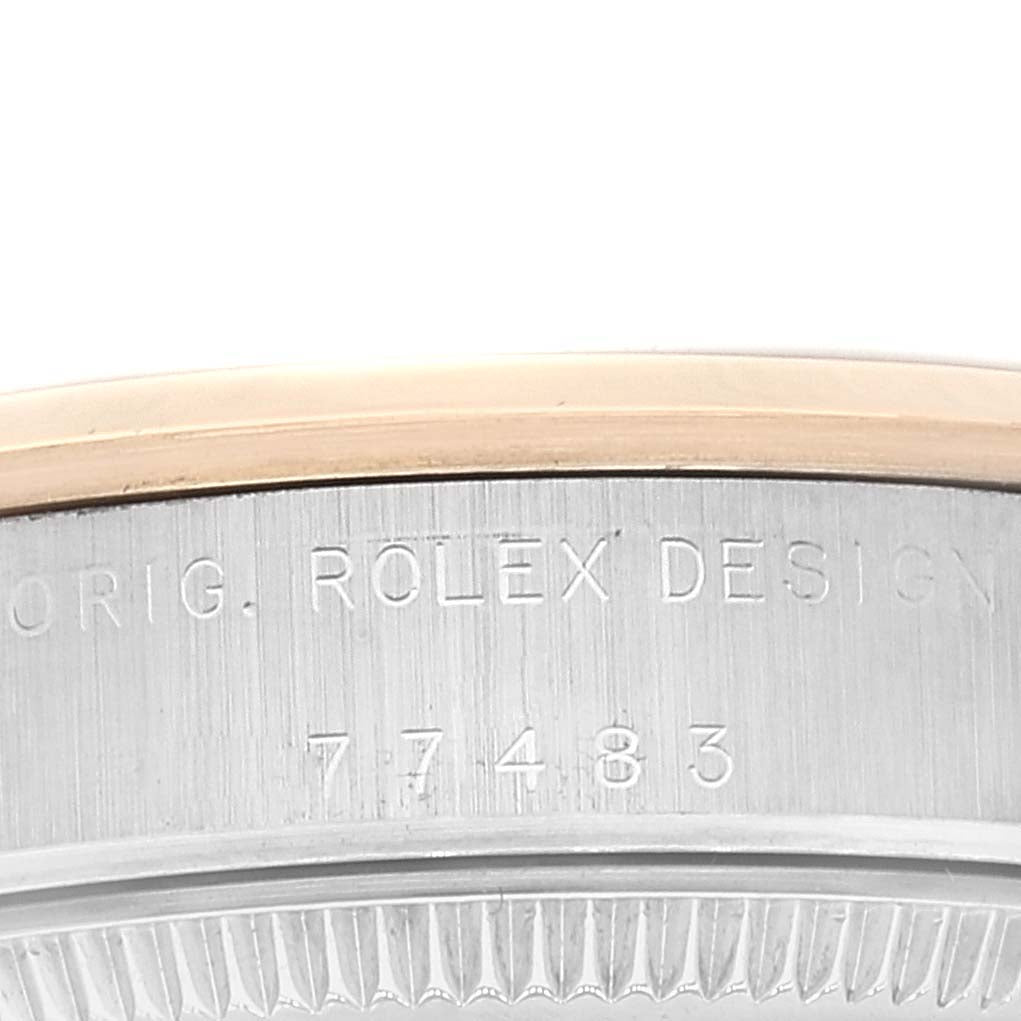 Rolex Oyster Perpetual Midsize Slate Dial Steel Yellow Gold Watch 77483 Papers