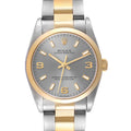 Rolex Oyster Perpetual Midsize Slate Dial Steel Yellow Gold Watch 77483 Papers