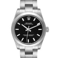 Rolex Oyster Perpetual Midsize Smooth Bezel Steel Ladies Watch 177200 Box Card