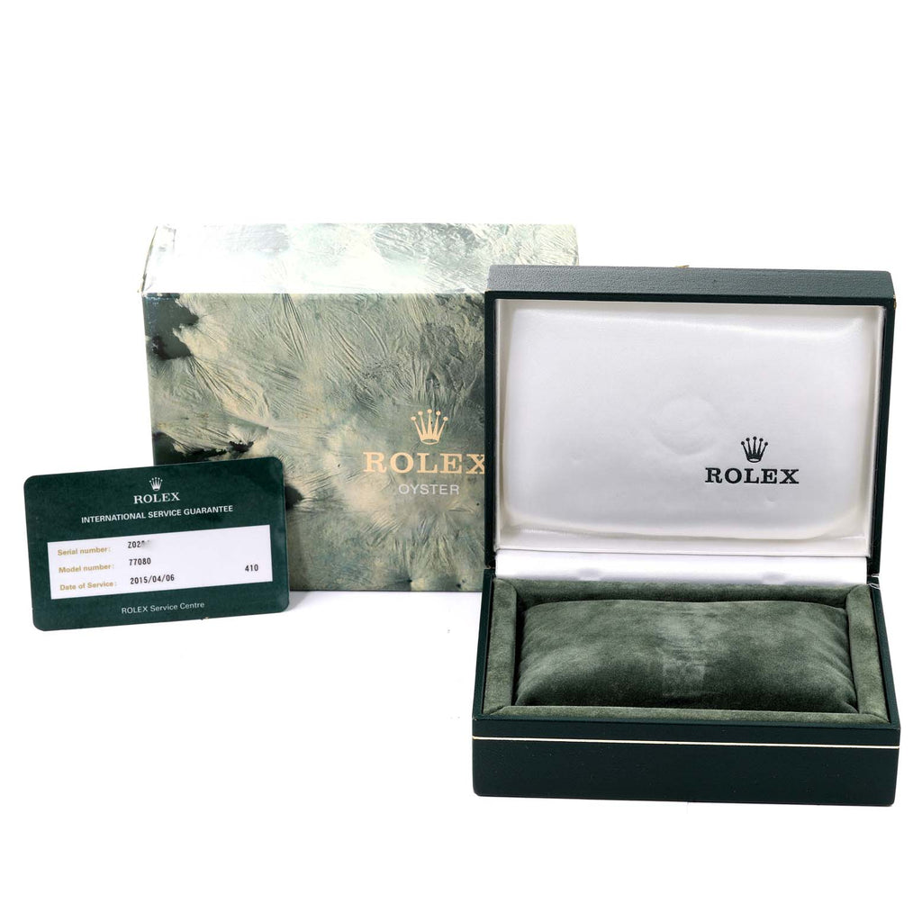 Rolex Oyster Perpetual Midsize Steel Ladies Watch 77080 Box Service Card
