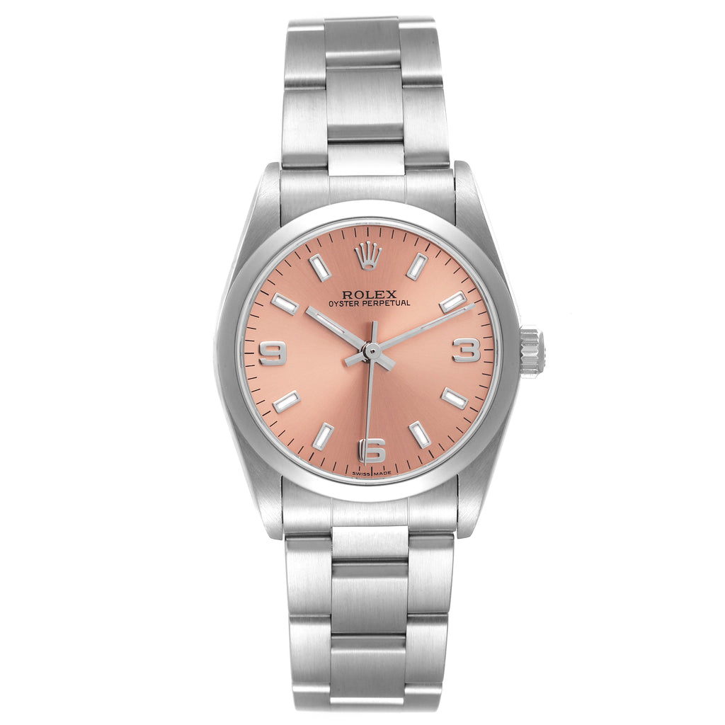 Rolex Oyster Perpetual Midsize Steel Ladies Watch 77080 Box Service Card