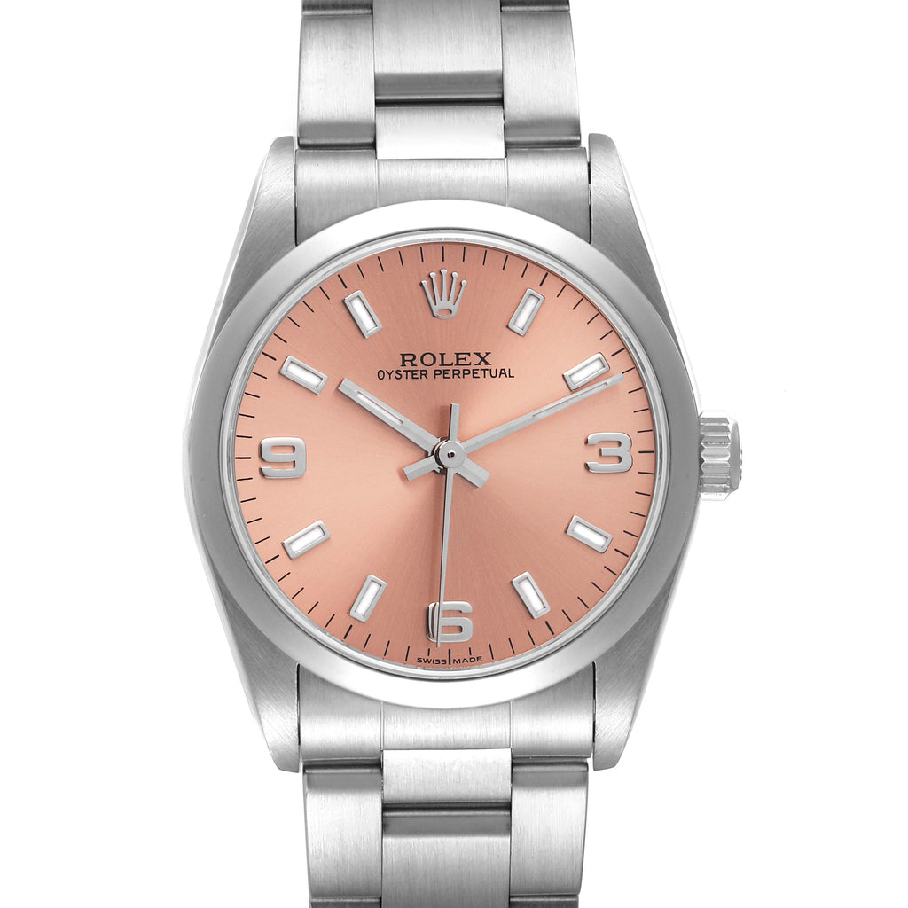 Rolex Oyster Perpetual Midsize Steel Ladies Watch 77080 Box Service Card