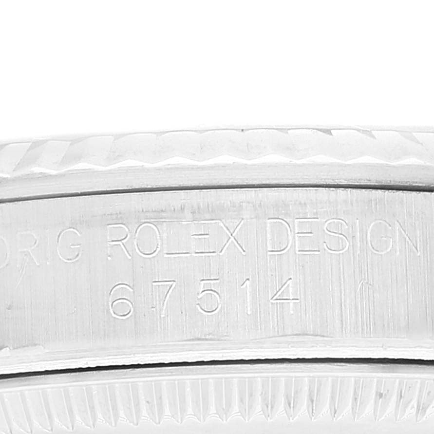 Rolex Oyster Perpetual Midsize Steel White Gold Blue Dial Ladies Watch 67514