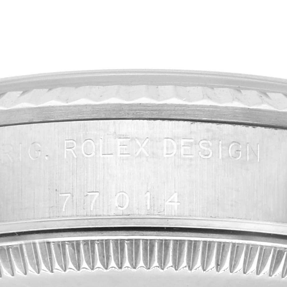 Rolex Oyster Perpetual Midsize Steel White Gold Ladies Watch 77014 Box Papers