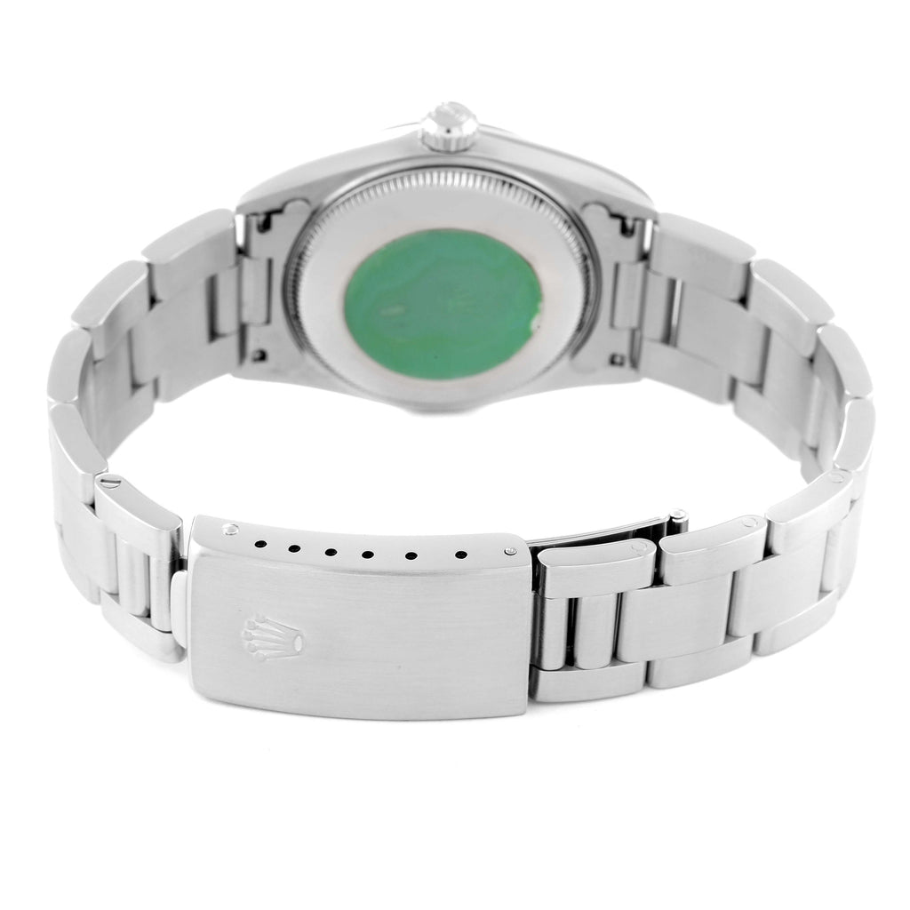 Rolex Oyster Perpetual Midsize Steel White Gold Ladies Watch 77014 Box Papers