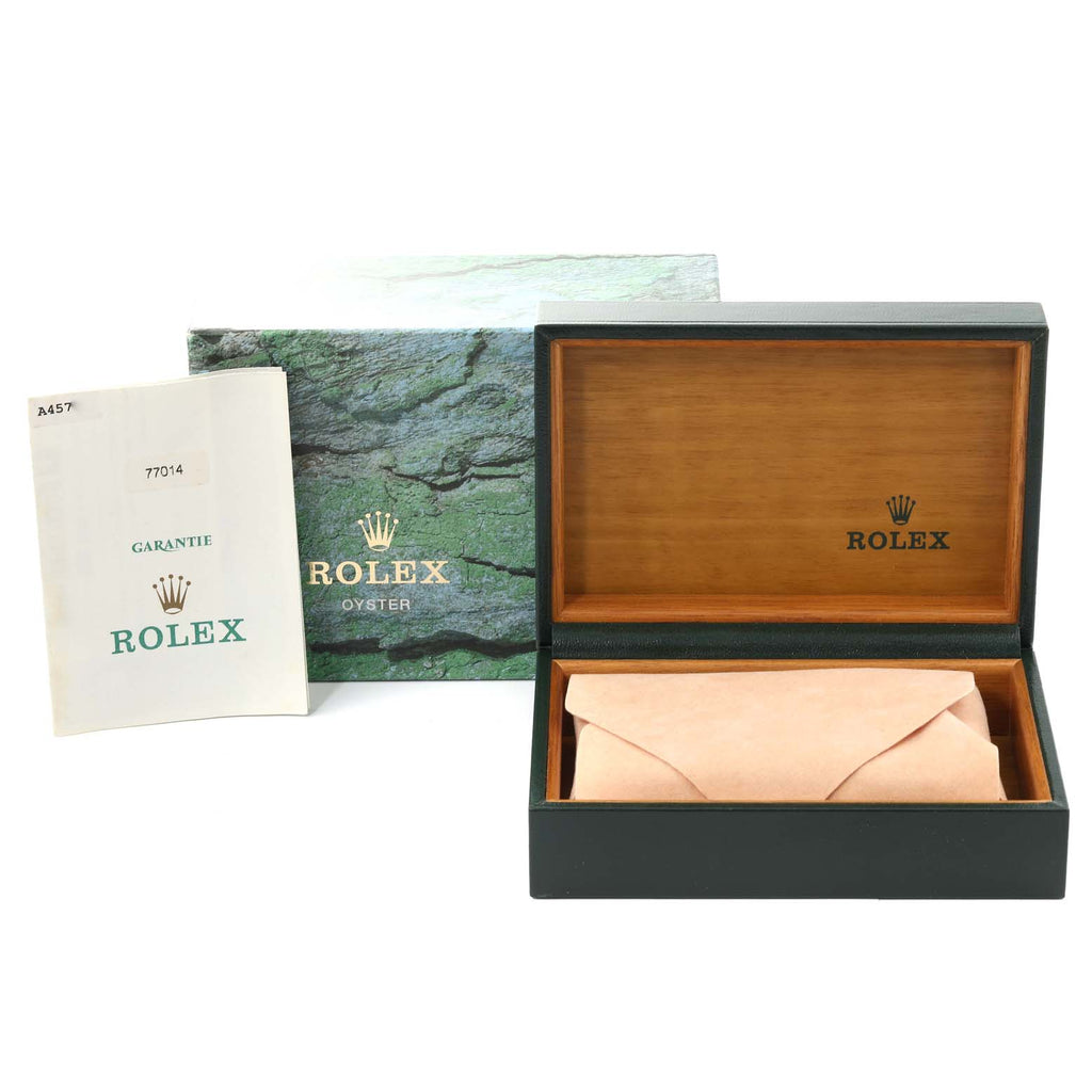 Rolex Oyster Perpetual Midsize Steel White Gold Ladies Watch 77014 Box Papers