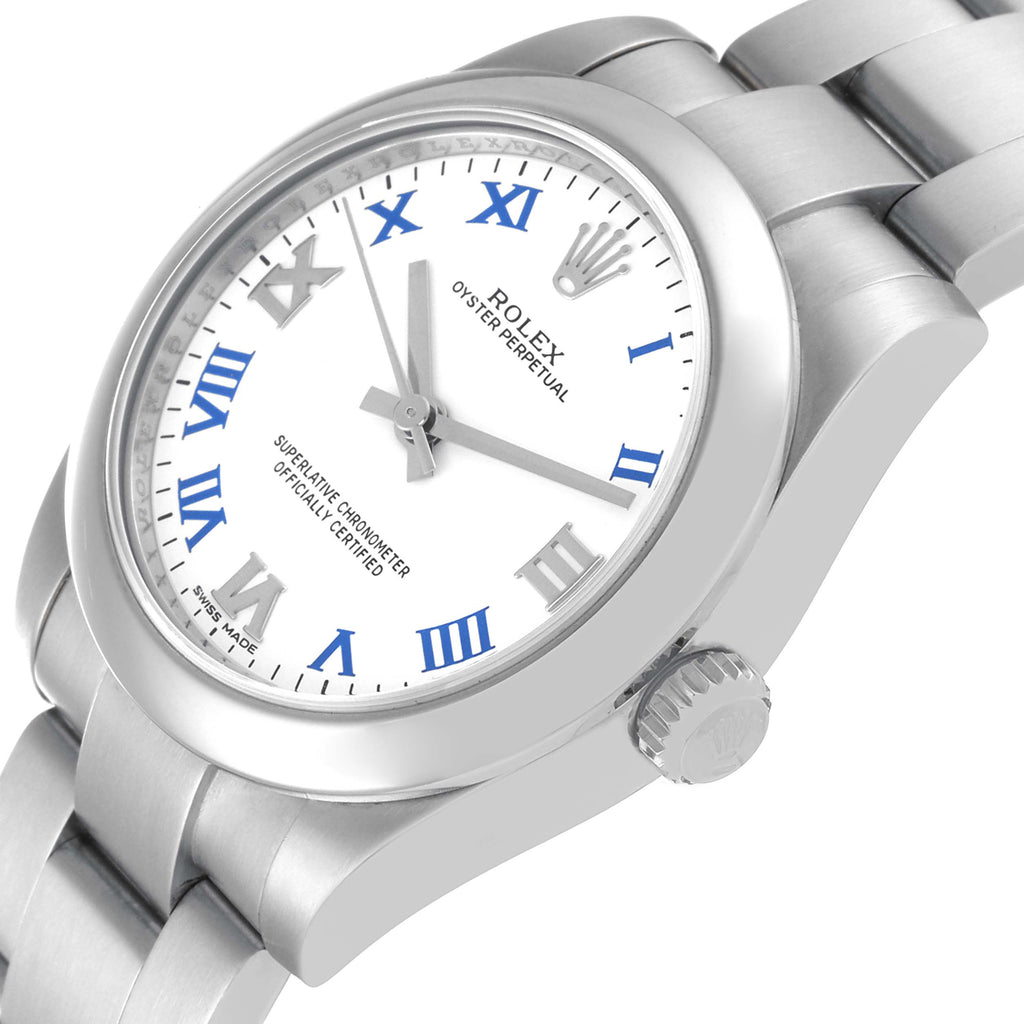 Rolex Oyster Perpetual Midsize White Dial Ladies Watch 177200 Box Card