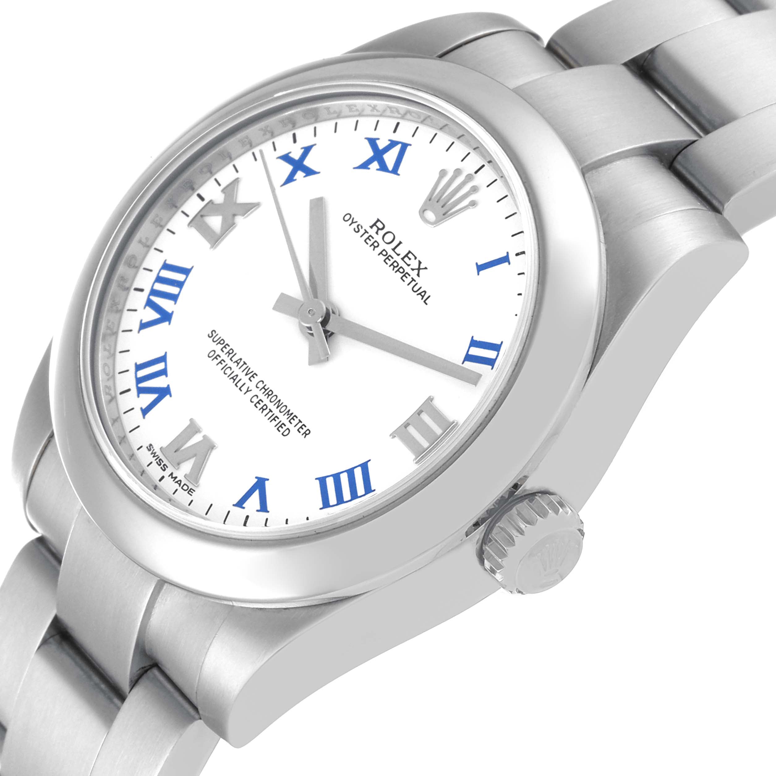Rolex Oyster Perpetual Midsize White Dial Ladies Watch 177200 Box Card