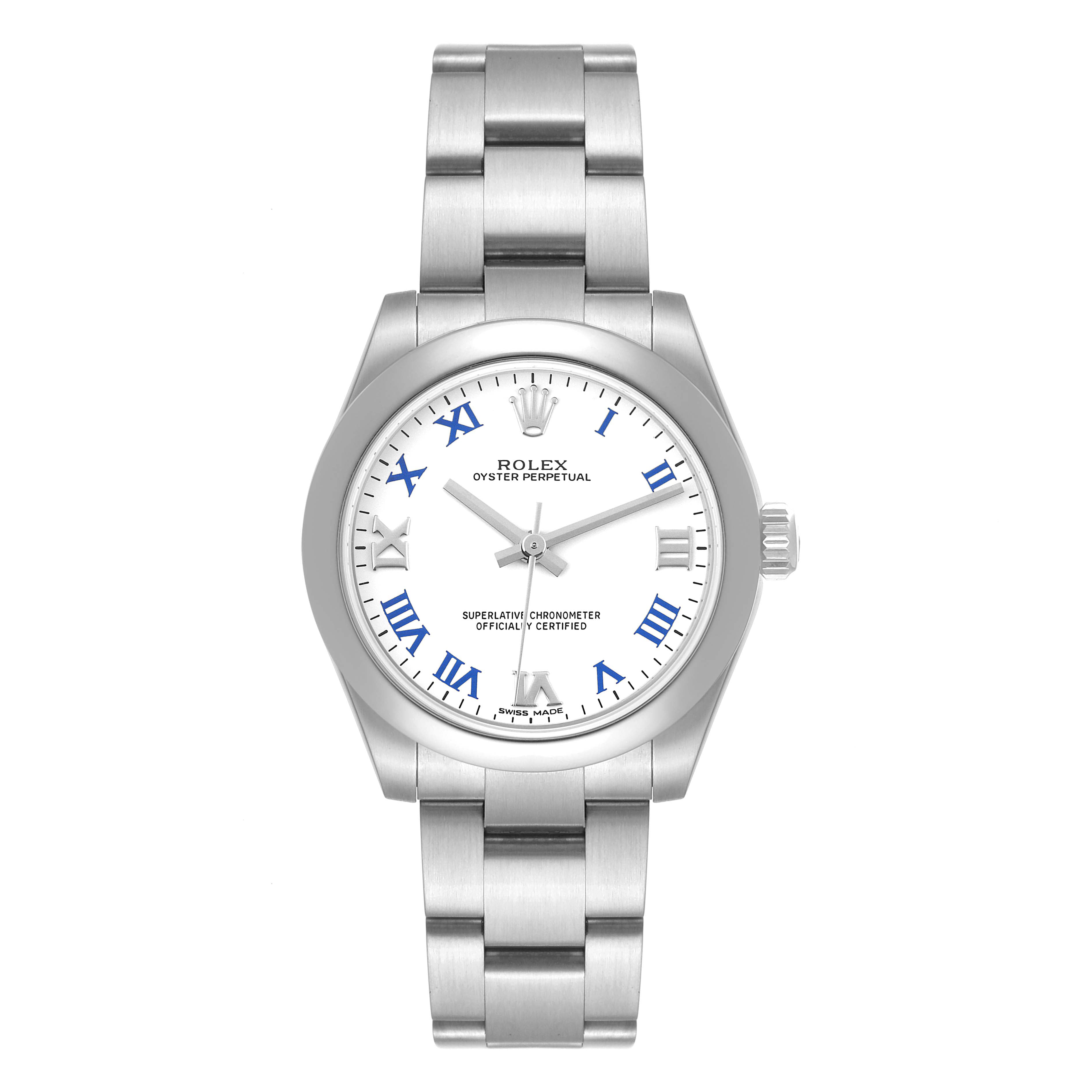 Rolex Oyster Perpetual Midsize White Dial Ladies Watch 177200 Box Card
