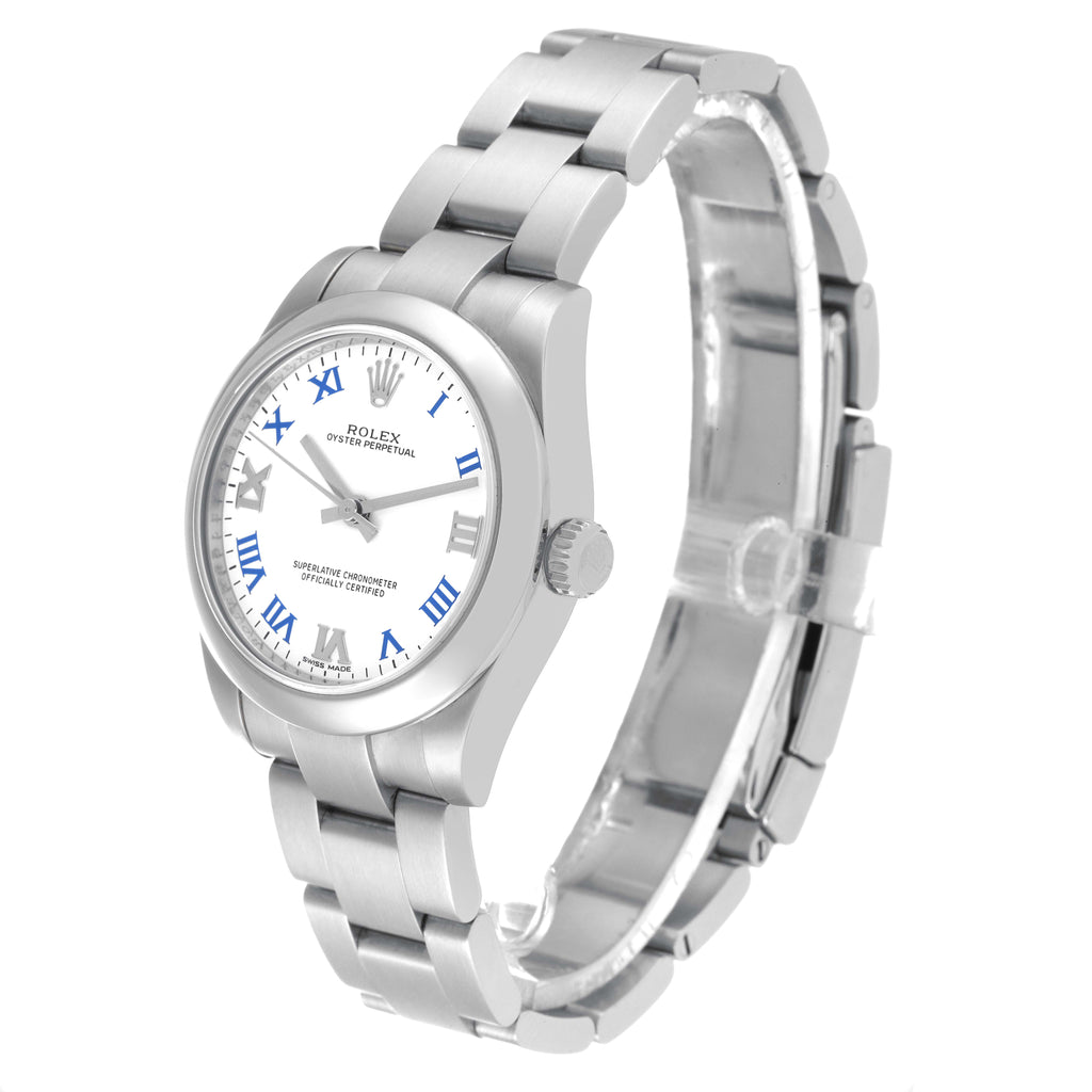 Rolex Oyster Perpetual Midsize White Dial Ladies Watch 177200 Box Card