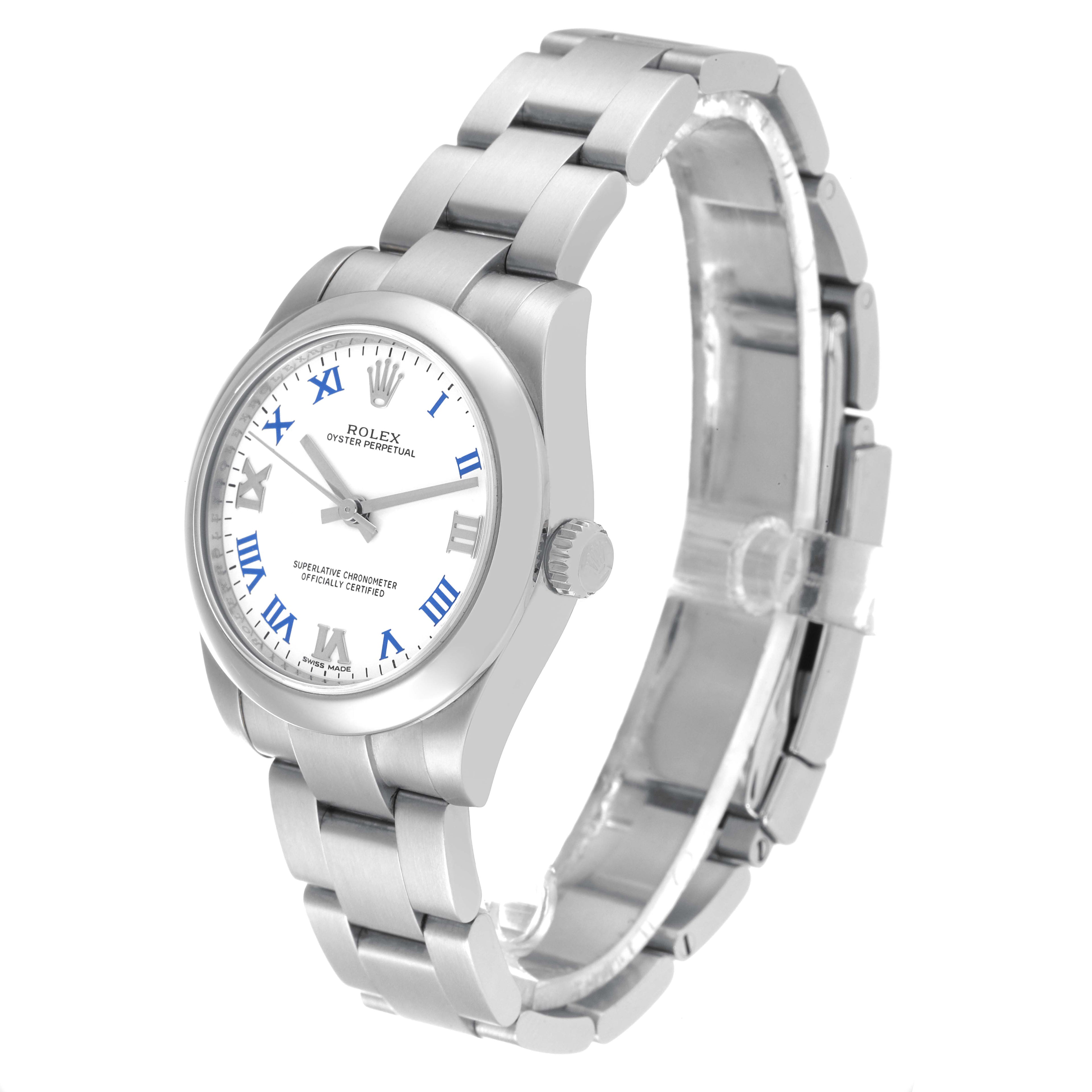 Rolex Oyster Perpetual Midsize White Dial Ladies Watch 177200 Box Card