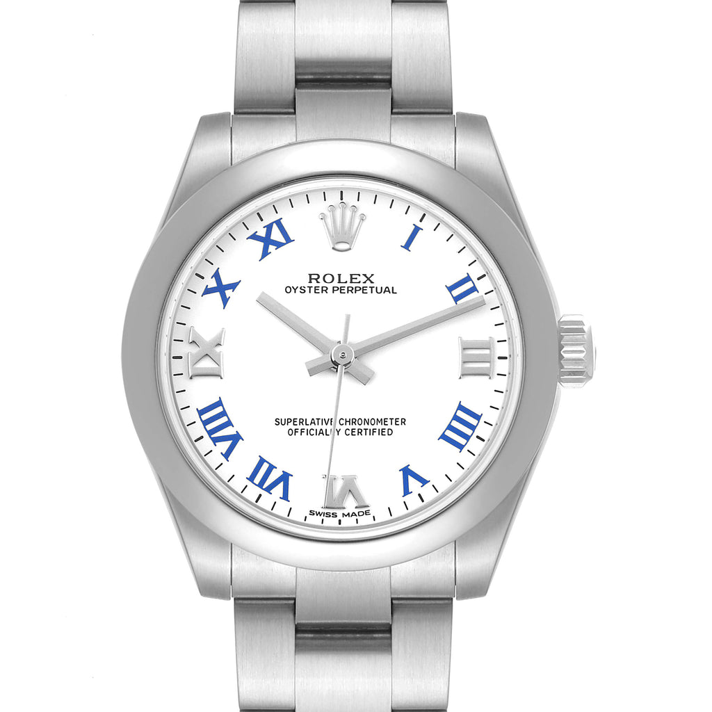 Rolex Oyster Perpetual Midsize White Dial Ladies Watch 177200 Box Card
