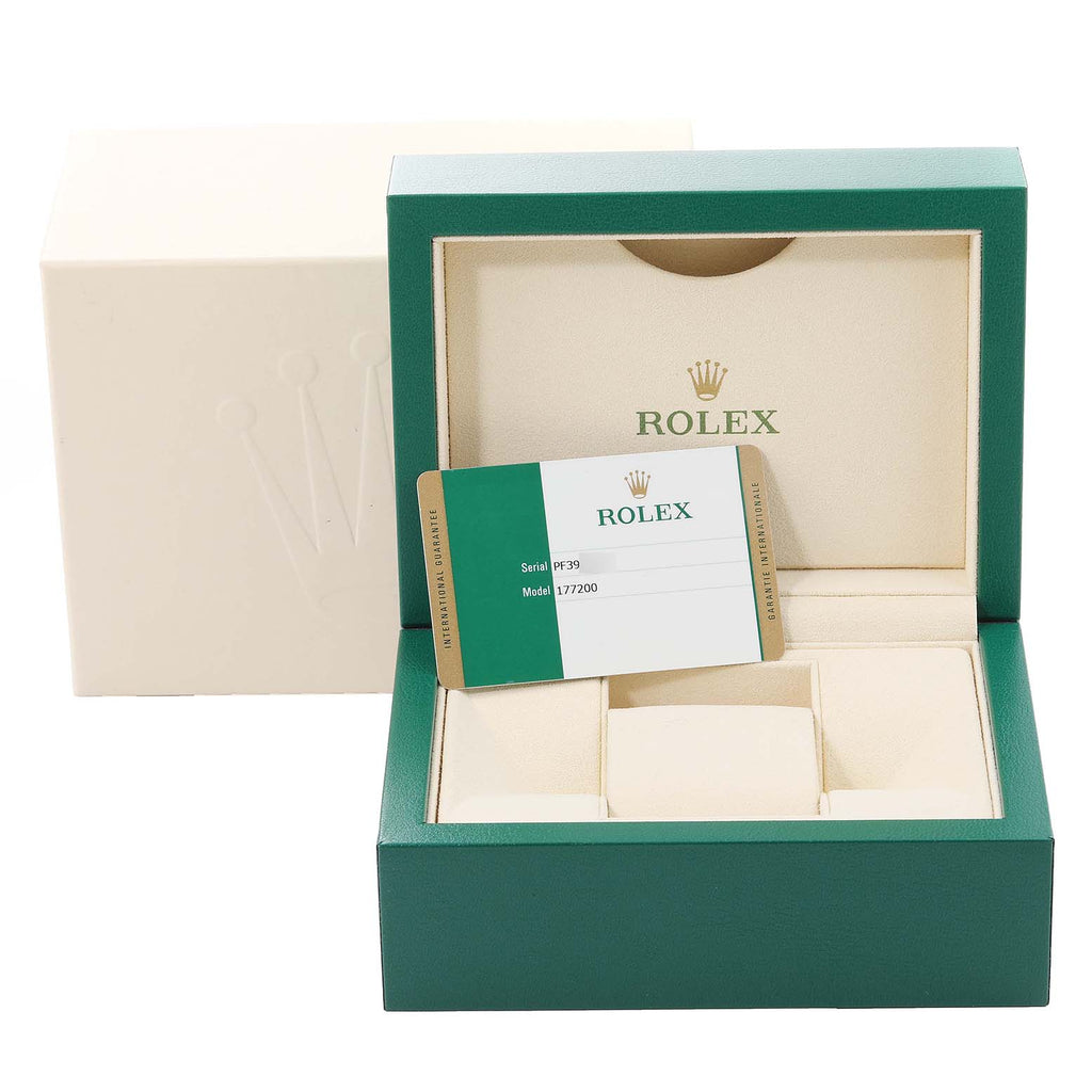 Rolex Oyster Perpetual Midsize White Dial Ladies Watch 177200 Box Card