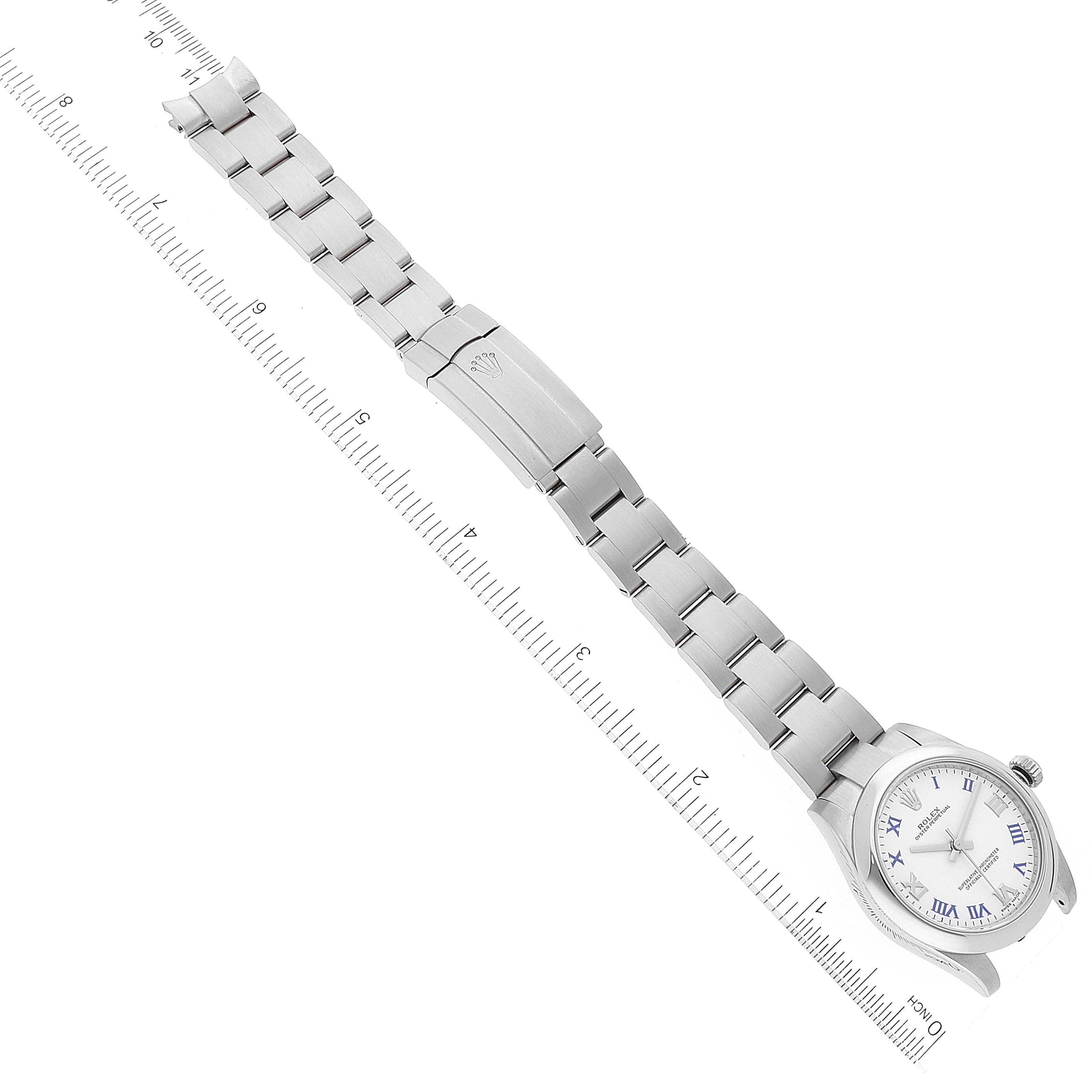 Rolex Oyster Perpetual Midsize White Dial Ladies Watch 177200 Box Card