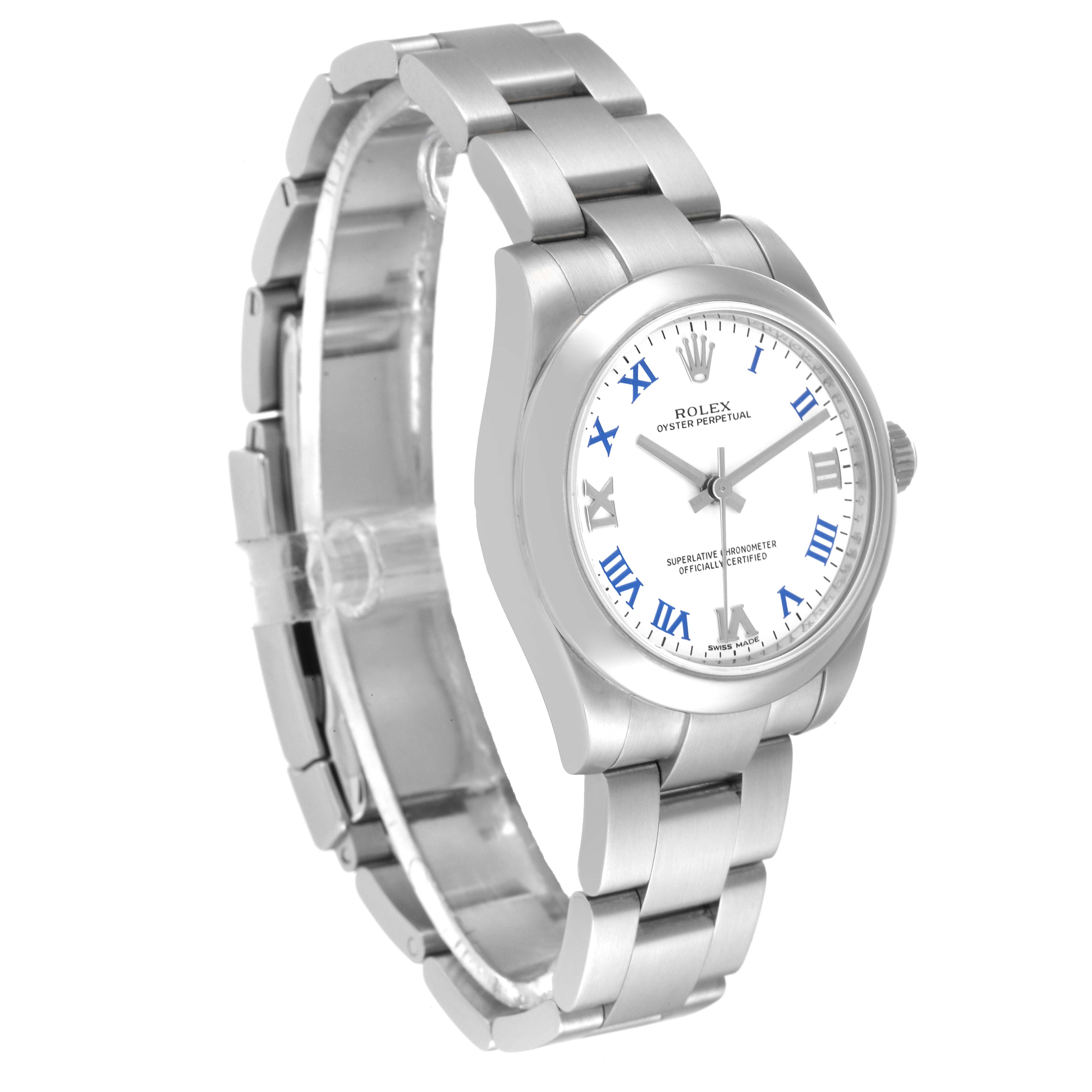 Rolex Oyster Perpetual Midsize White Dial Ladies Watch 177200 Box Card