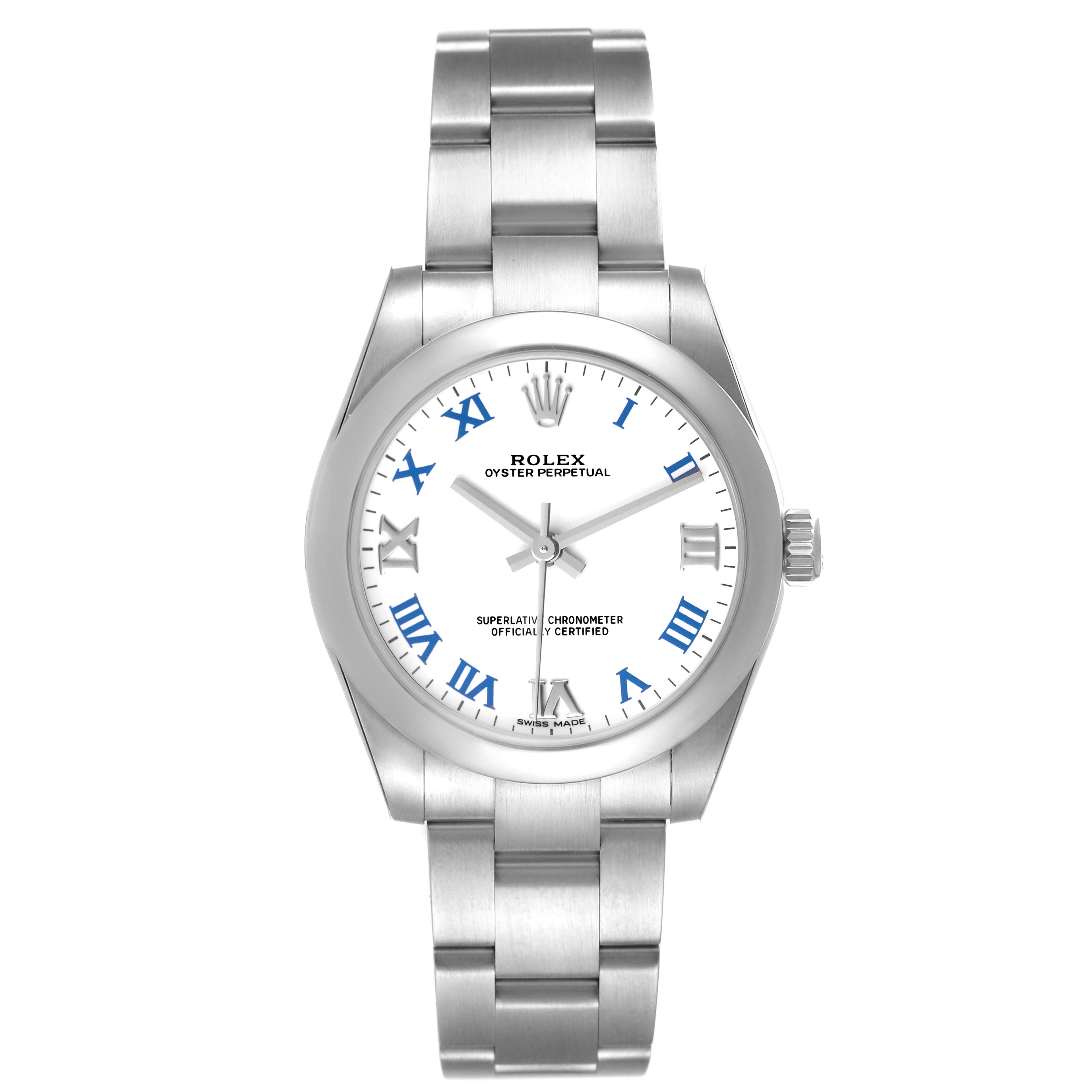 Rolex Oyster Perpetual Midsize White Dial Ladies Watch 177200 Unworn