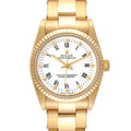 Rolex Oyster Perpetual Midsize White Dial Yellow Gold Ladies Watch 67518