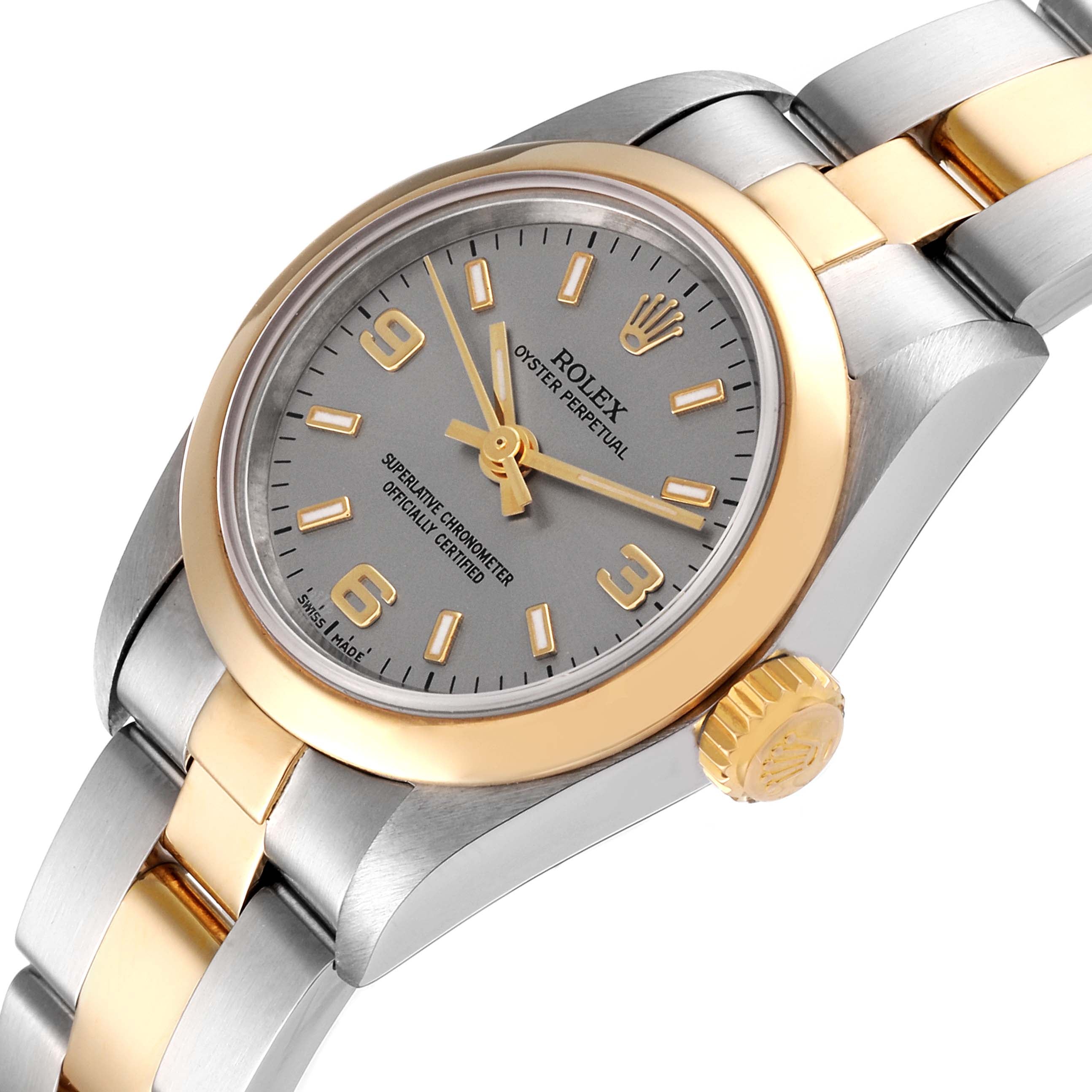 Rolex Oyster Perpetual Non Date Steel Yellow Gold Ladies Watch 67183