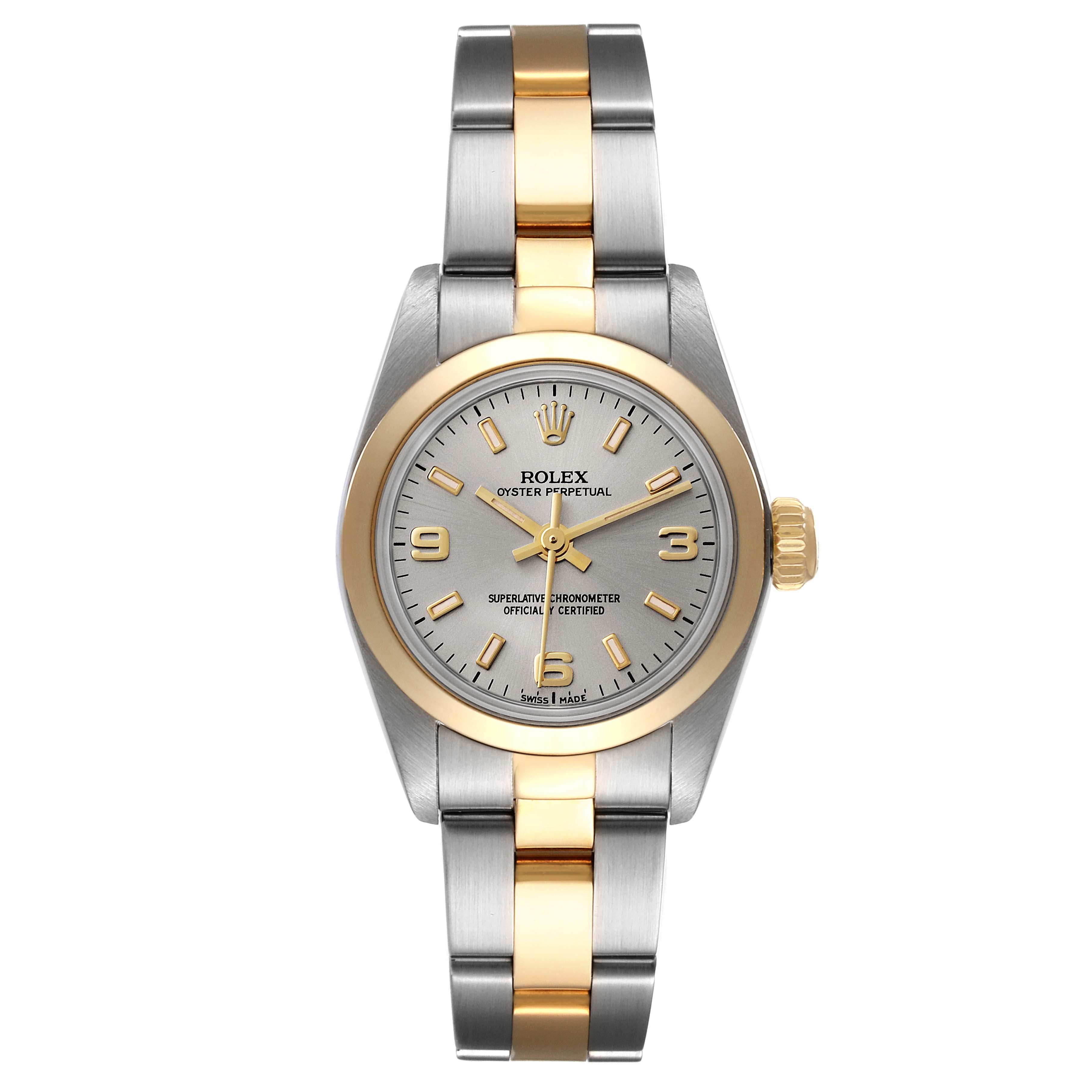 Rolex Oyster Perpetual Non Date Steel Yellow Gold Ladies Watch 67183