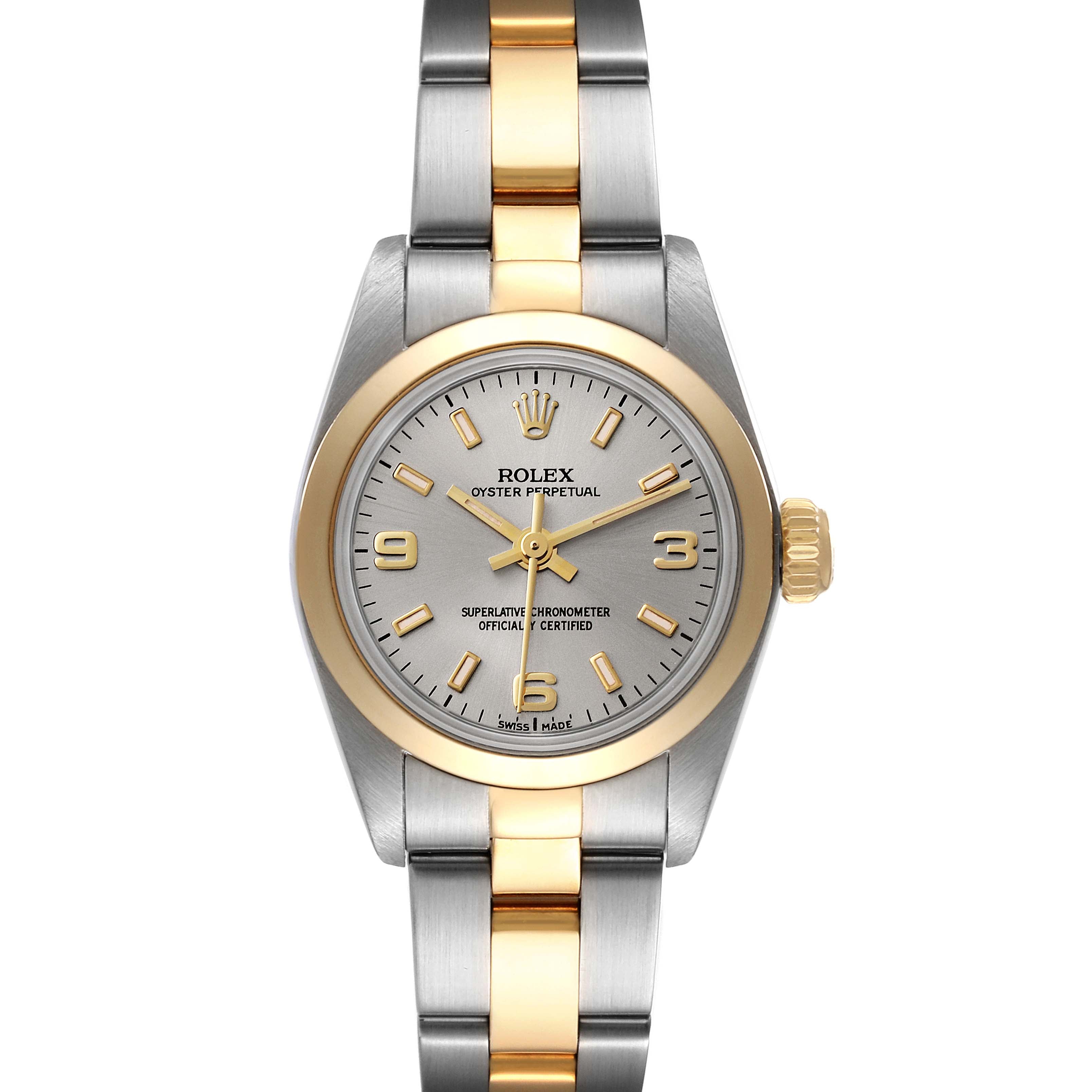 Rolex Oyster Perpetual Non Date Steel Yellow Gold Ladies Watch 67183