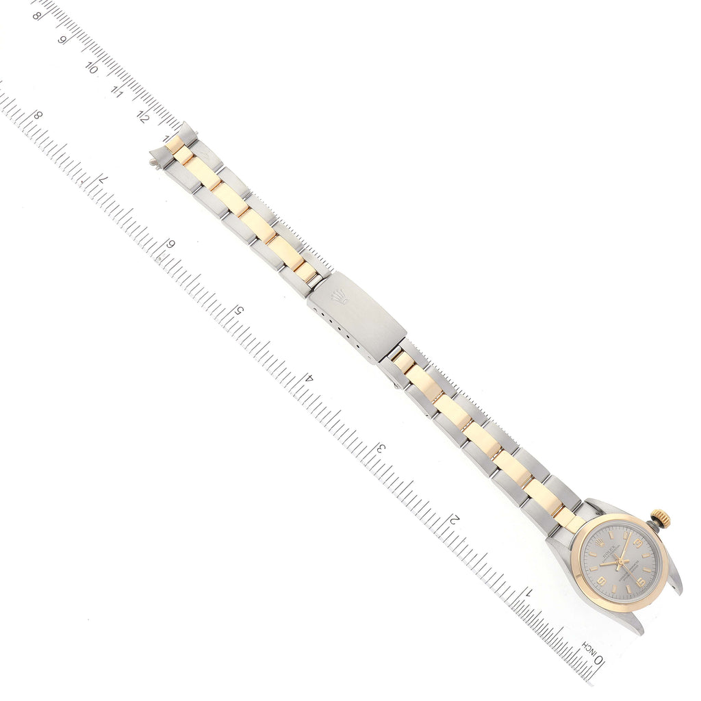 Rolex Oyster Perpetual Non Date Steel Yellow Gold Ladies Watch 67183 Box Papers