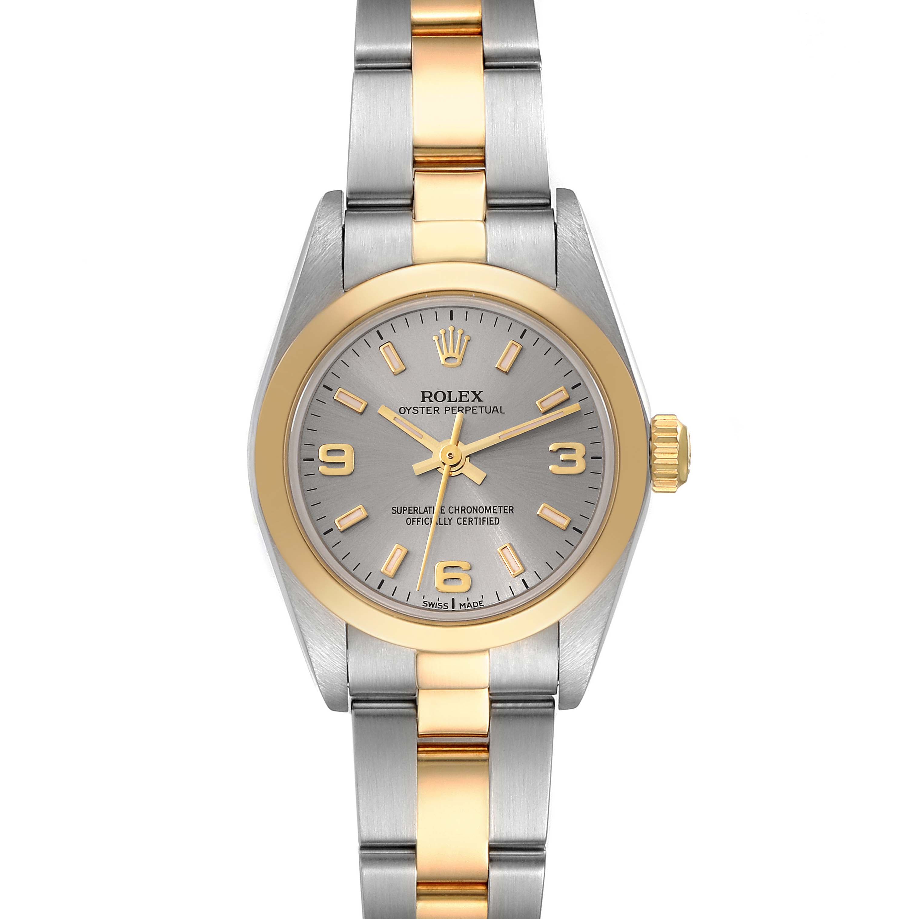 Rolex Oyster Perpetual Non-Date Steel Yellow Gold Ladies Watch 76183