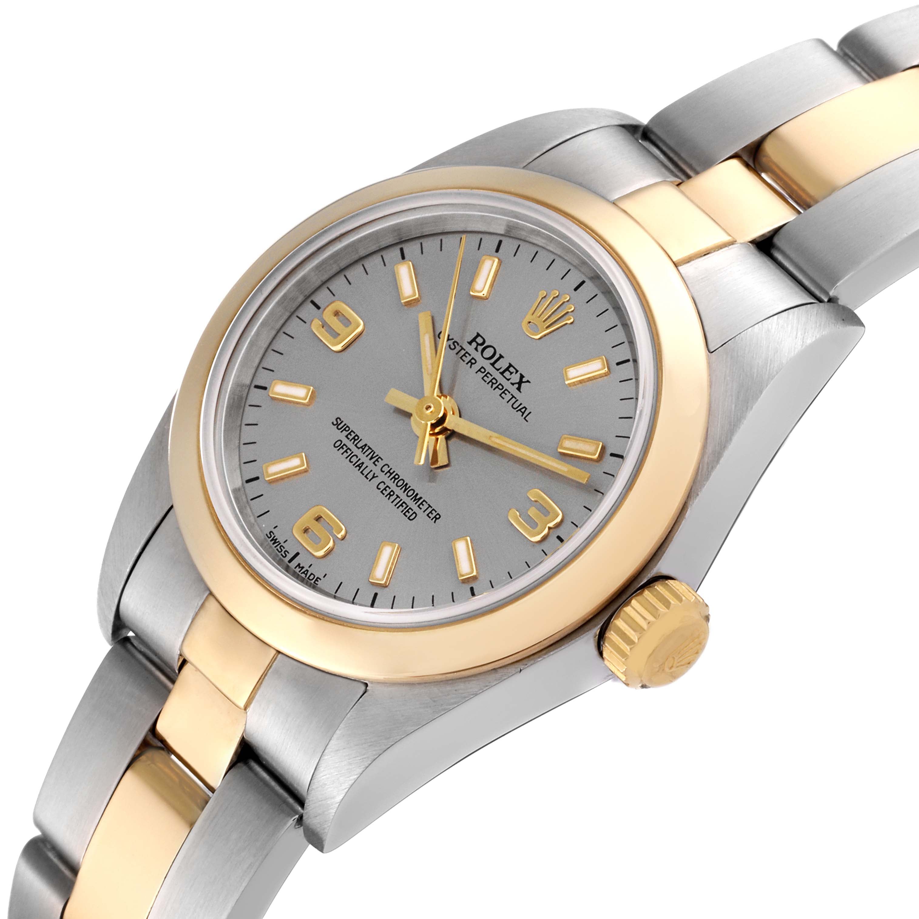 Rolex Oyster Perpetual Non-Date Steel Yellow Gold Ladies Watch 76183