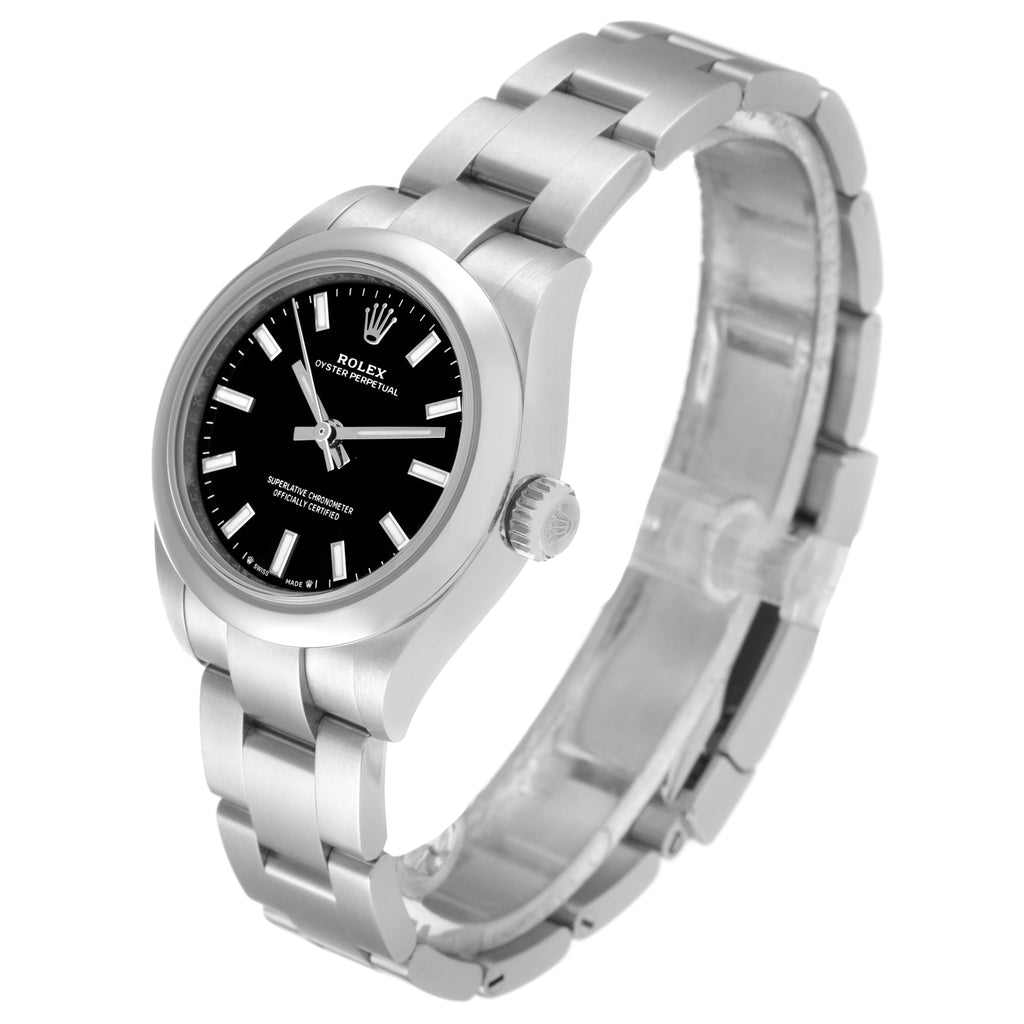Rolex Oyster Perpetual Nondate Black Dial Steel Ladies Watch 276200 Unworn