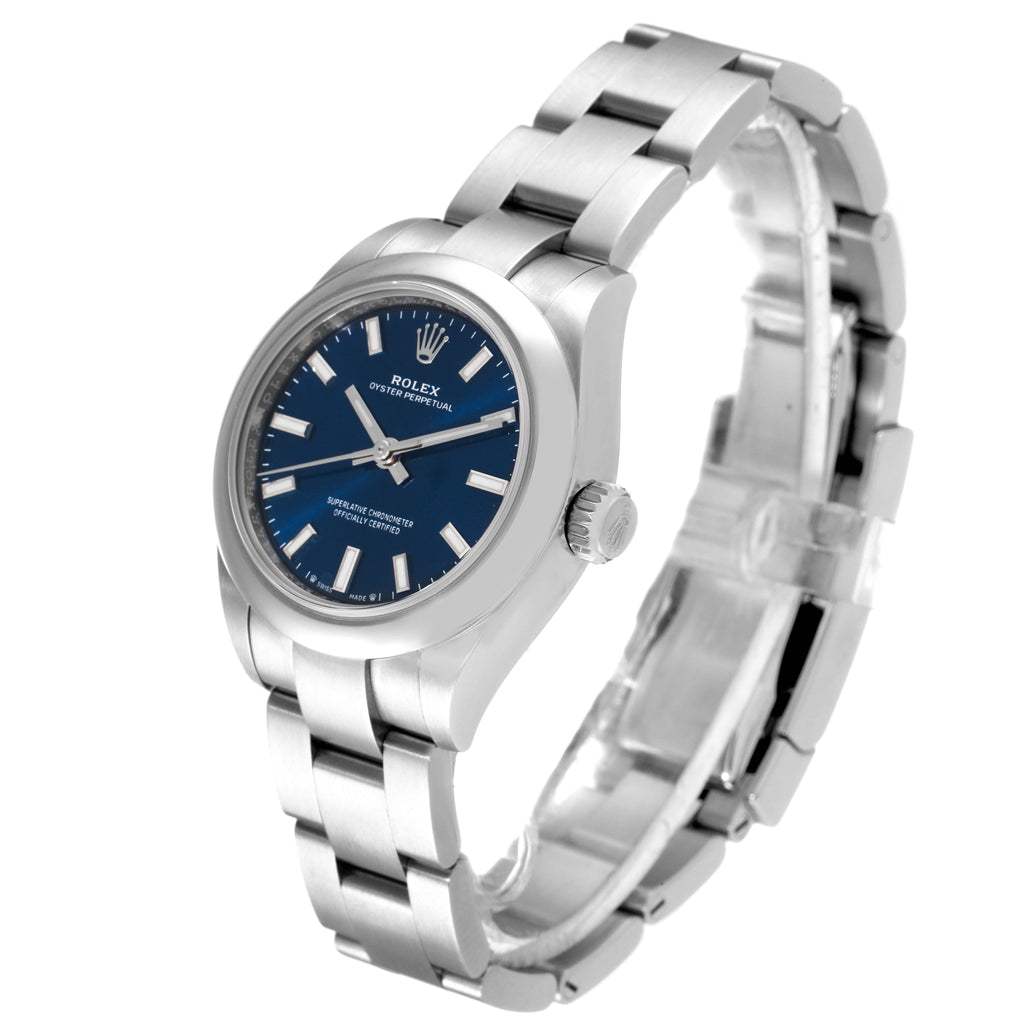 Rolex Oyster Perpetual Nondate Blue Dial Steel Ladies Watch 276200 Unworn