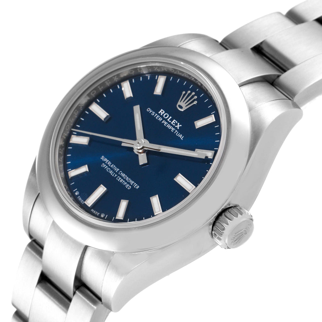 Rolex Oyster Perpetual Nondate Blue Dial Steel Ladies Watch 276200 Unworn