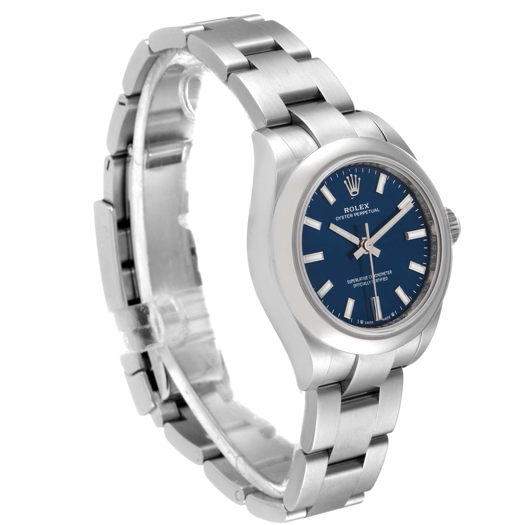 Rolex Oyster Perpetual Nondate Blue Dial Steel Ladies Watch 276200 Unworn