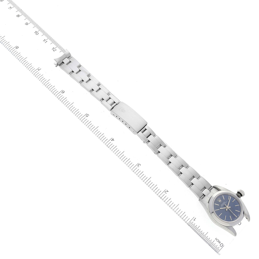 Rolex Oyster Perpetual Nondate Blue Dial Steel Ladies Watch 67180