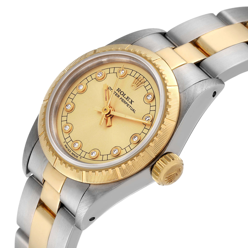 Rolex Oyster Perpetual NonDate Diamond Dial Ladies Watch 67243