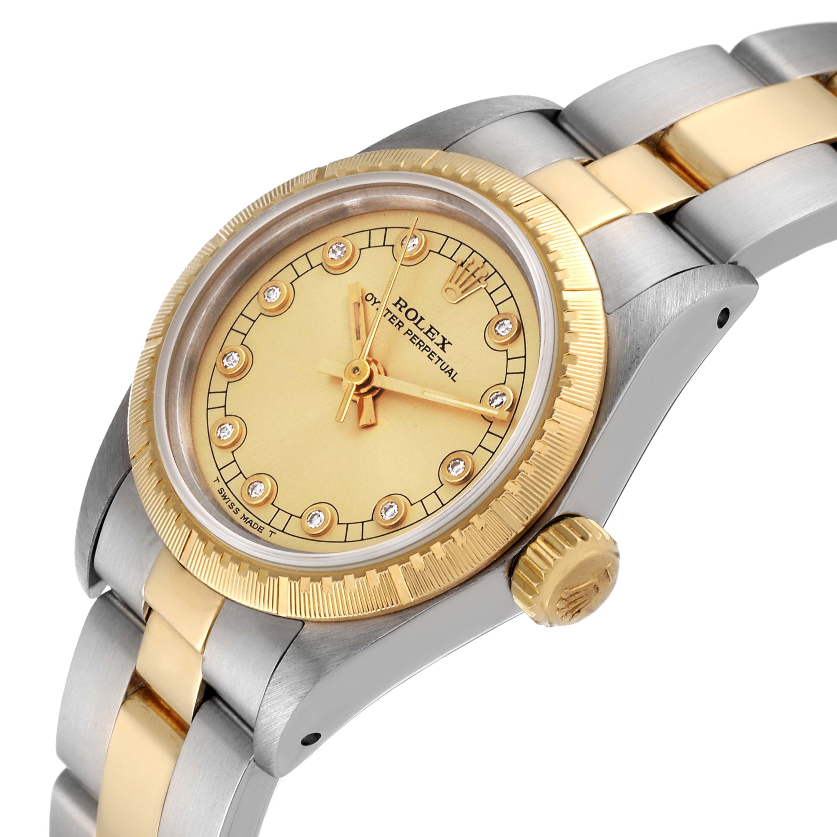 Rolex Oyster Perpetual NonDate Diamond Dial Ladies Watch 67243