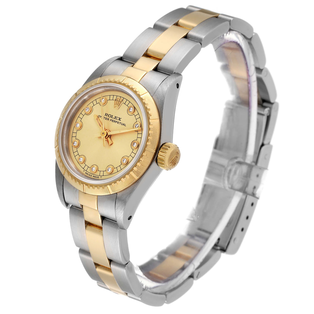 Rolex Oyster Perpetual NonDate Diamond Dial Ladies Watch 67243