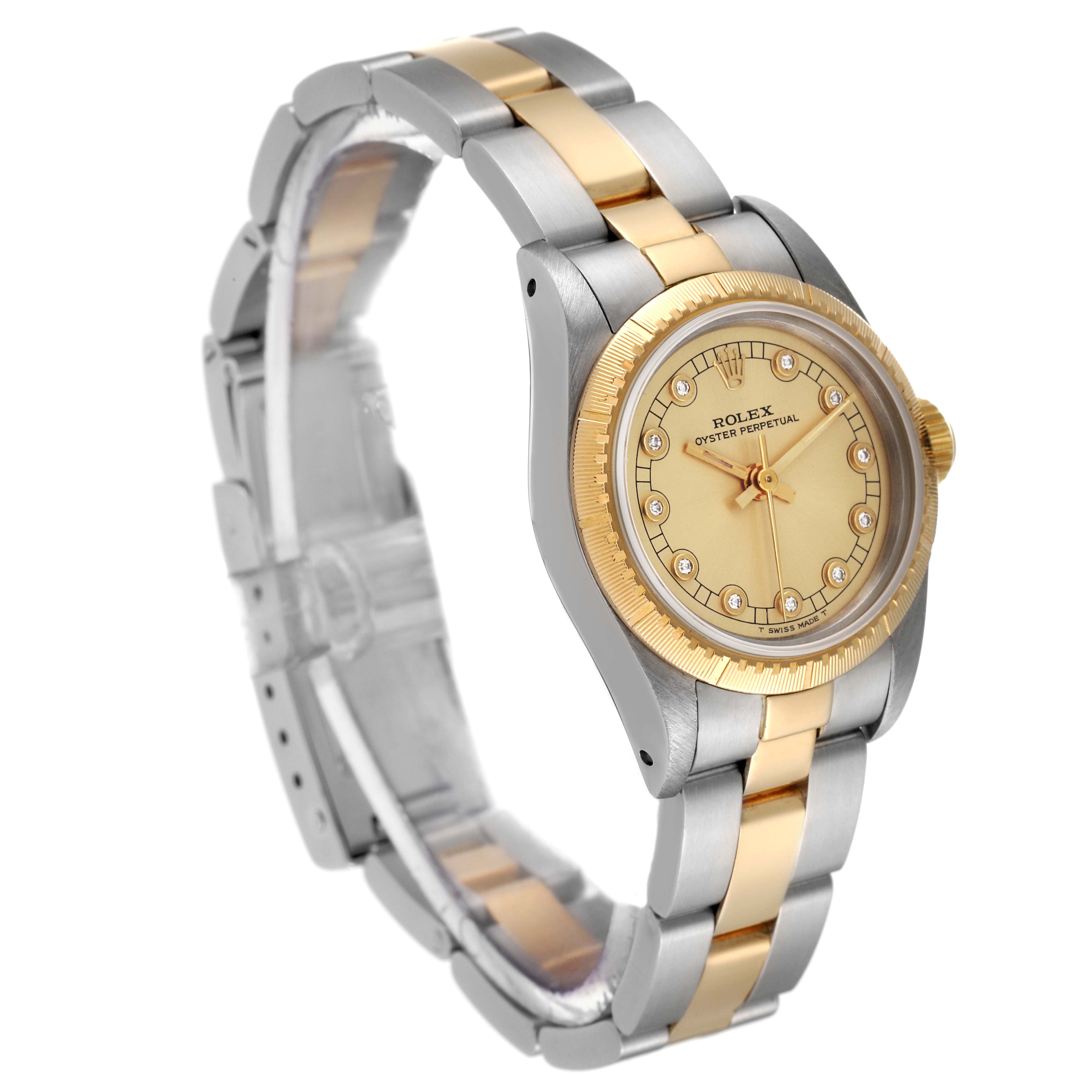 Rolex Oyster Perpetual NonDate Diamond Dial Ladies Watch 67243