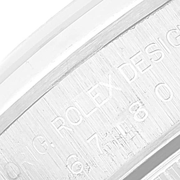 Rolex Oyster Perpetual Nondate Ladies Blue Dial Steel Watch 67180 Papers