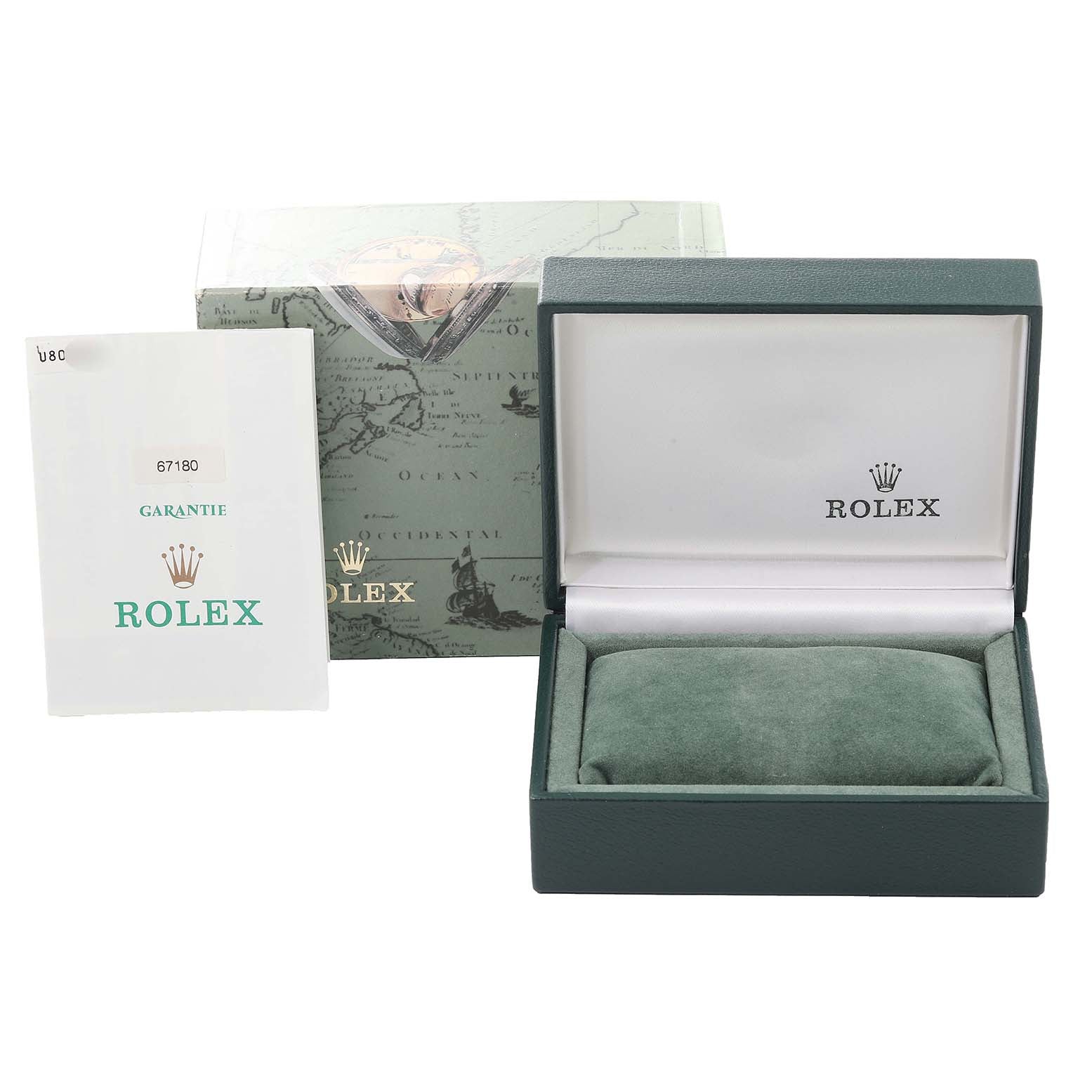 Rolex Oyster Perpetual Nondate Ladies Blue Dial Steel Watch 67180 Papers
