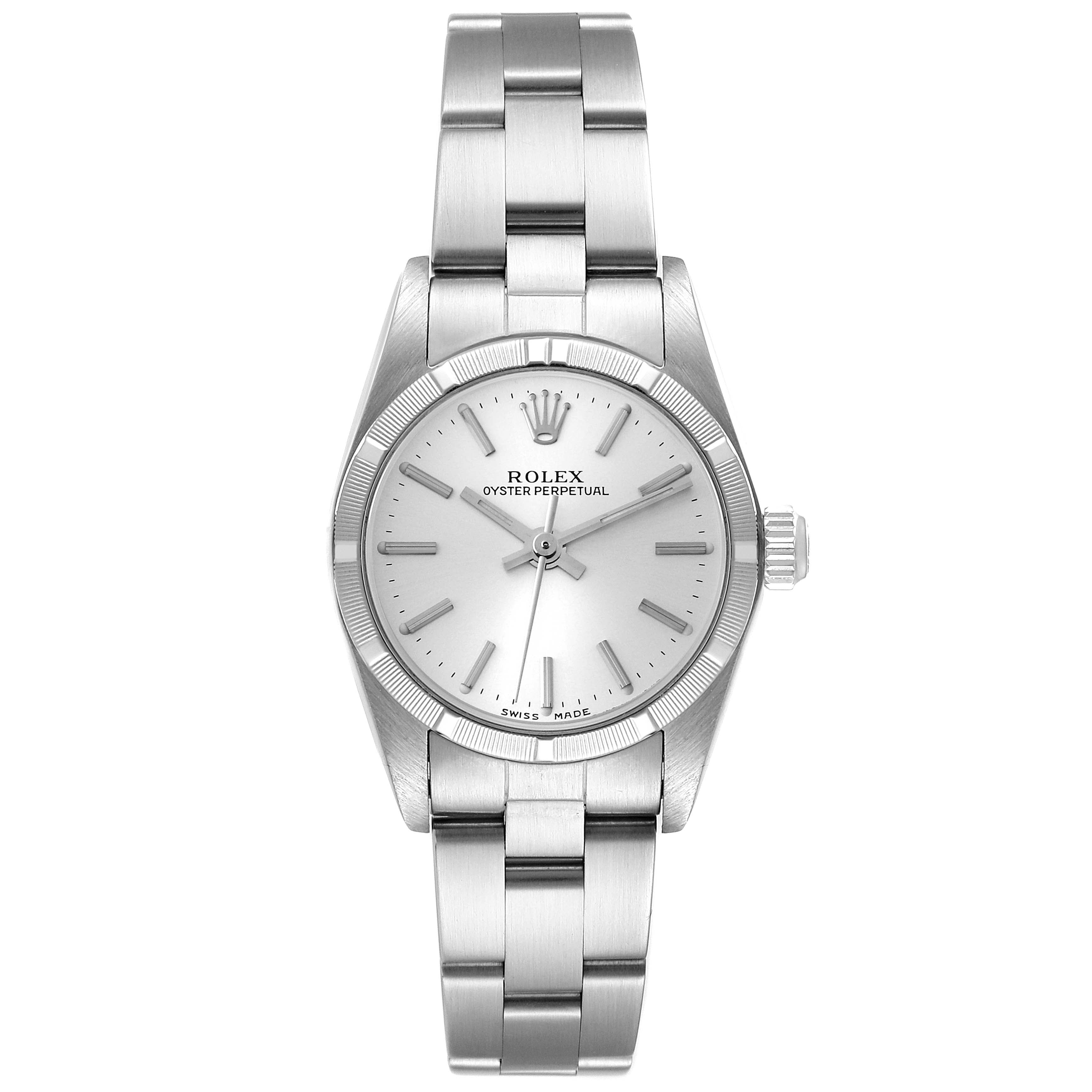 Rolex Oyster Perpetual NonDate Silver Dial Ladies Watch 76030