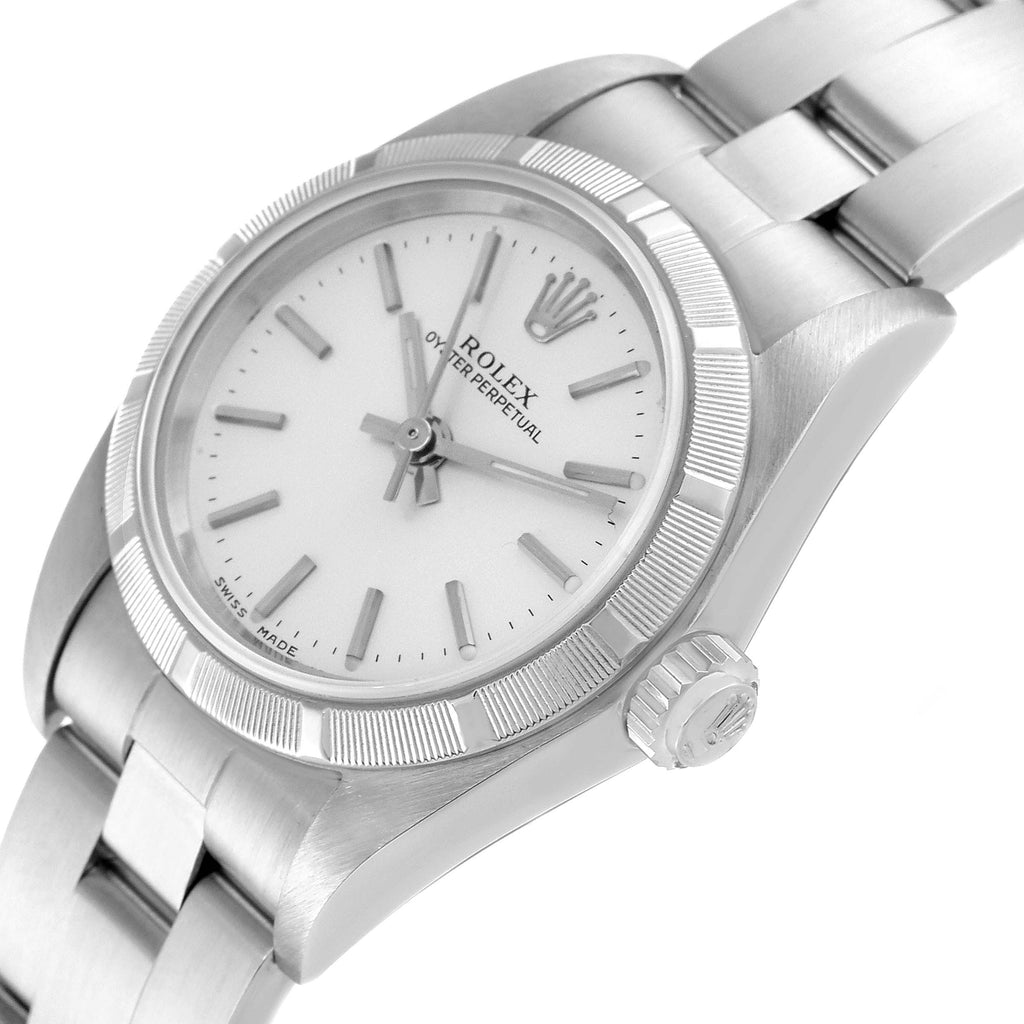 Rolex Oyster Perpetual NonDate Silver Dial Ladies Watch 76030