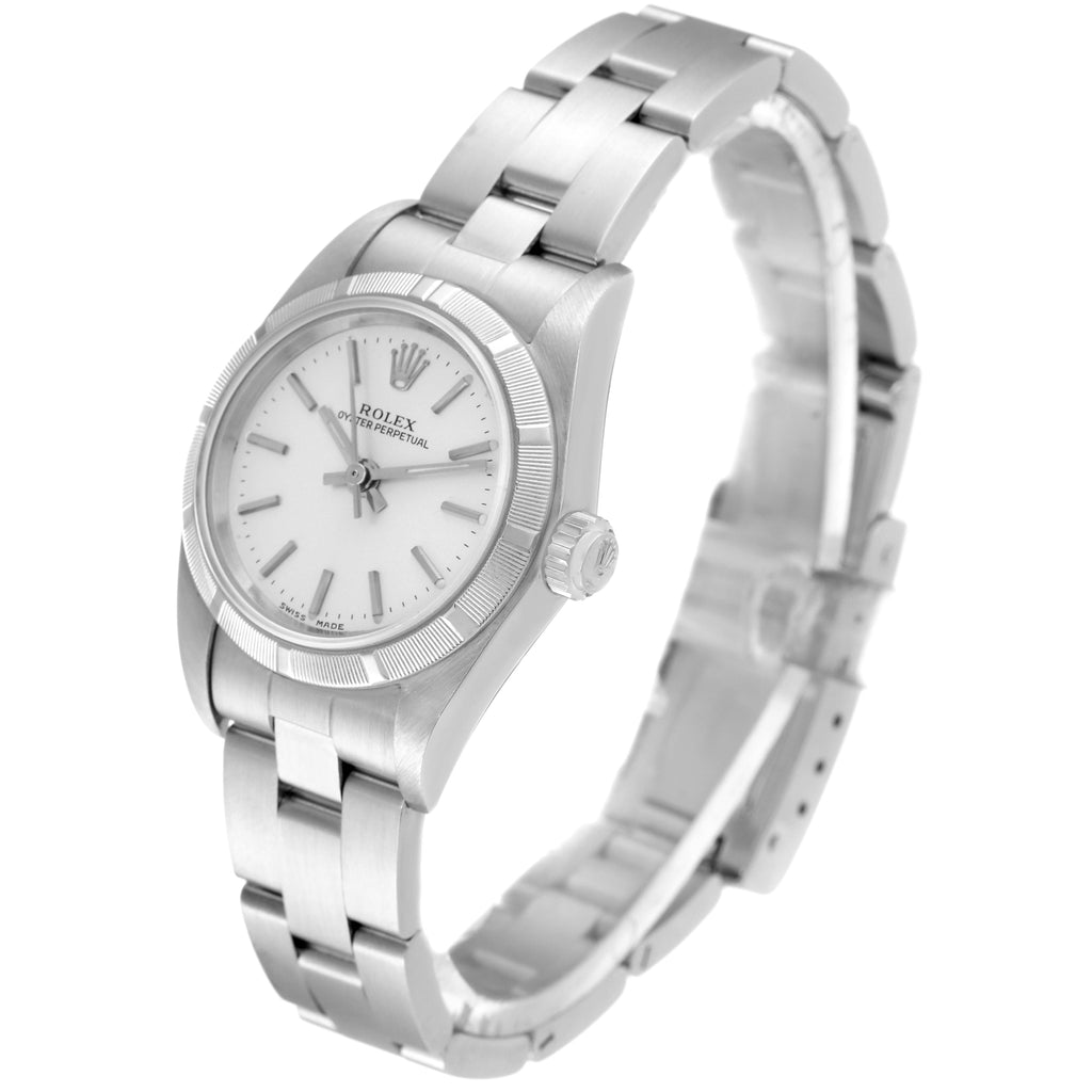 Rolex Oyster Perpetual NonDate Silver Dial Ladies Watch 76030