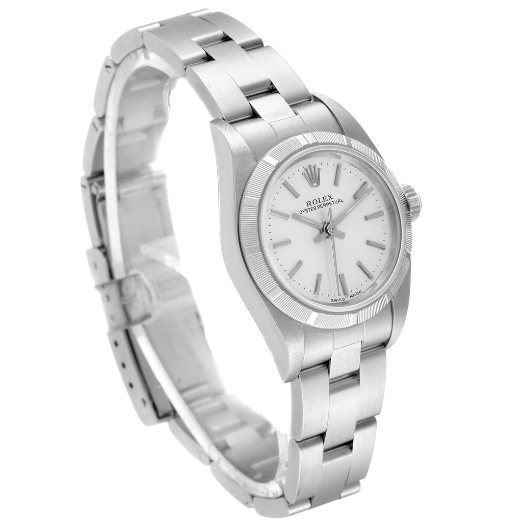 Rolex Oyster Perpetual NonDate Silver Dial Ladies Watch 76030