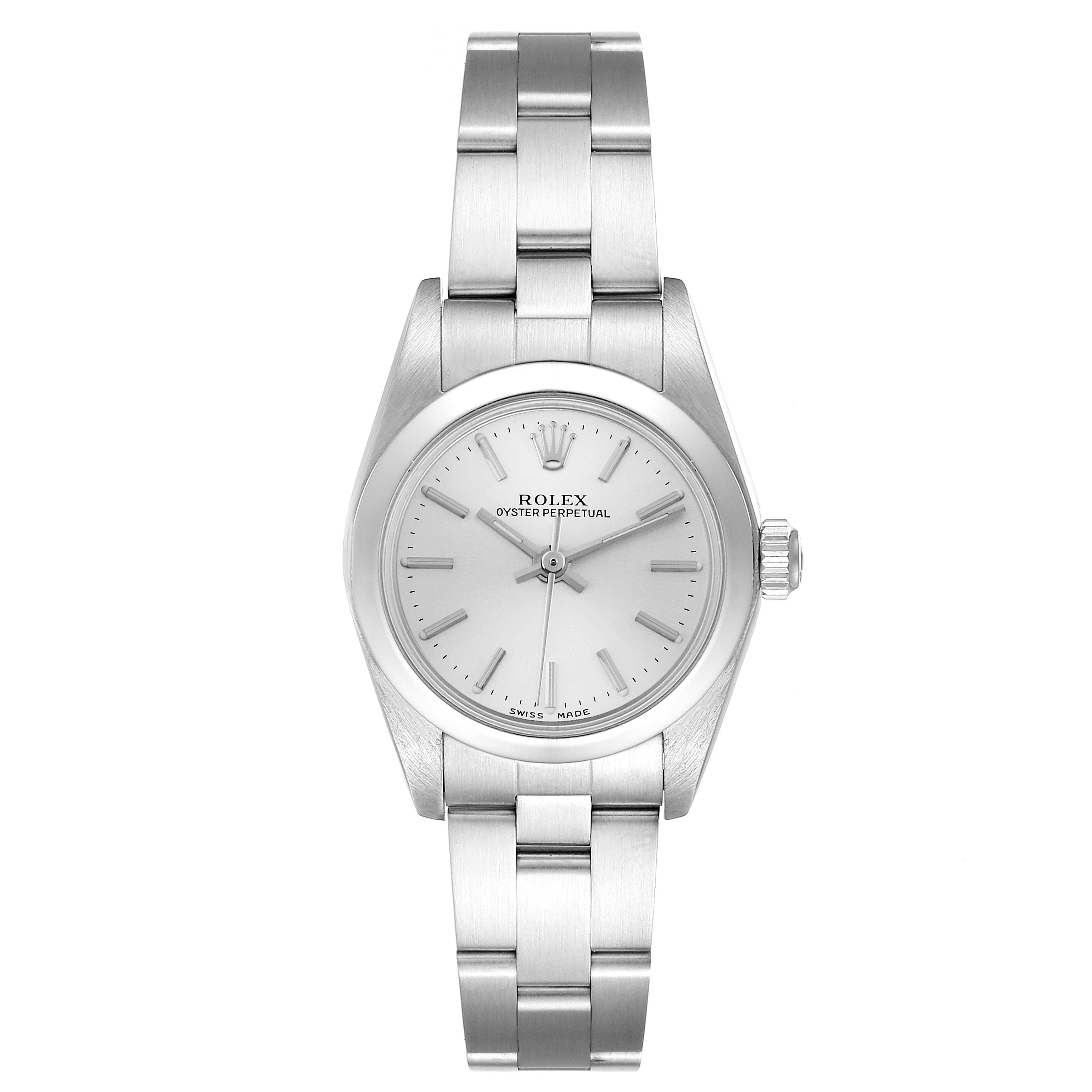 Rolex Oyster Perpetual Nondate Silver Dial Ladies Watch 76080