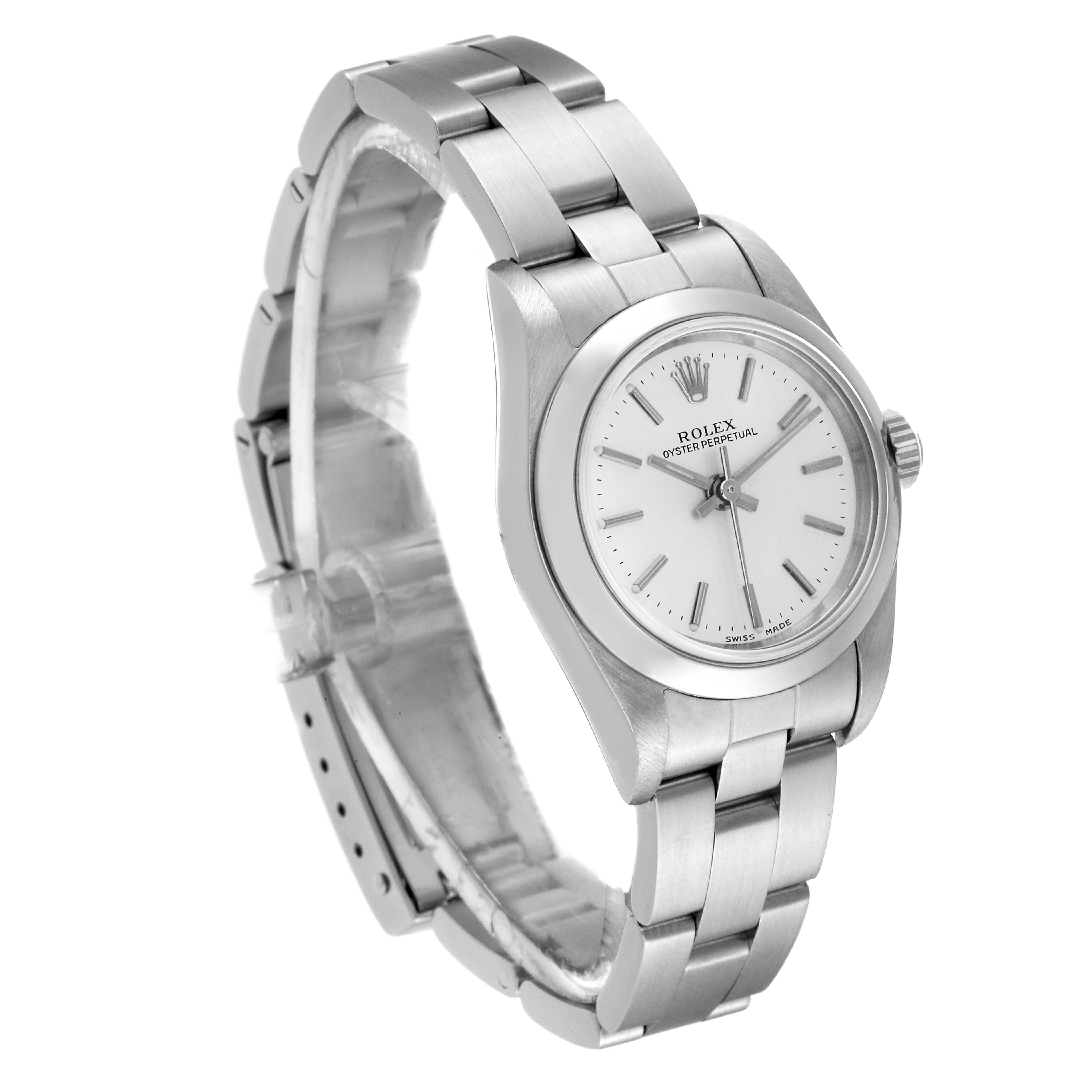 Rolex Oyster Perpetual Nondate Silver Dial Ladies Watch 76080