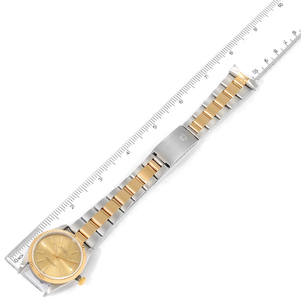 Rolex Oyster Perpetual NonDate Steel 18k Yellow Gold Mens Watch 14233